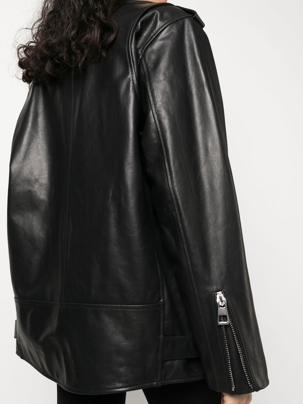 leather biker jacket - 5