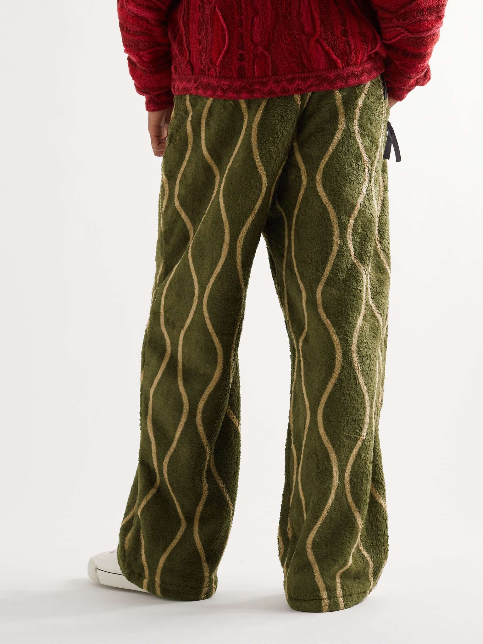 Straight-Leg Striped Fleece Trousers - 4