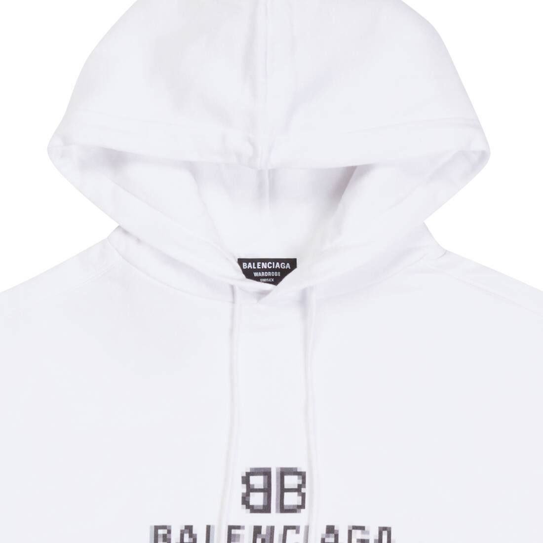 Men's Bb Pixel Medium Fit Hoodie in White - 7