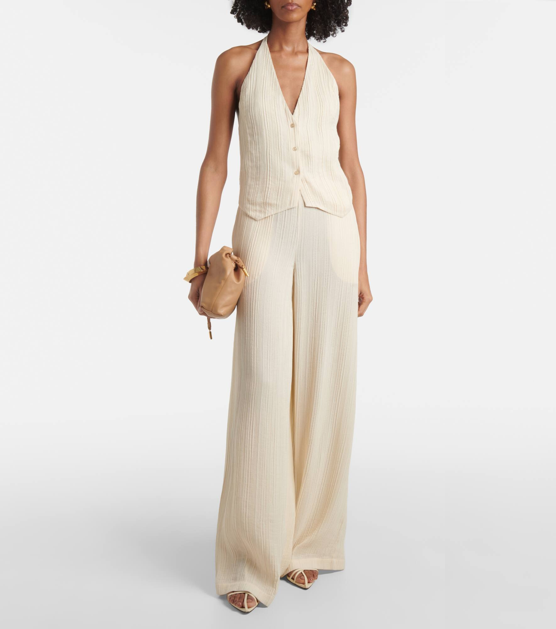 Suez pleated halterneck vest - 2