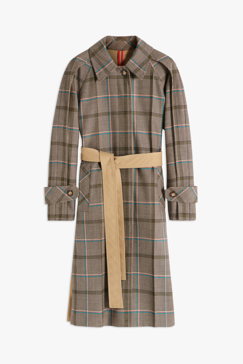 Patch Pocket Belted Coat in Turquoise-Olive 1