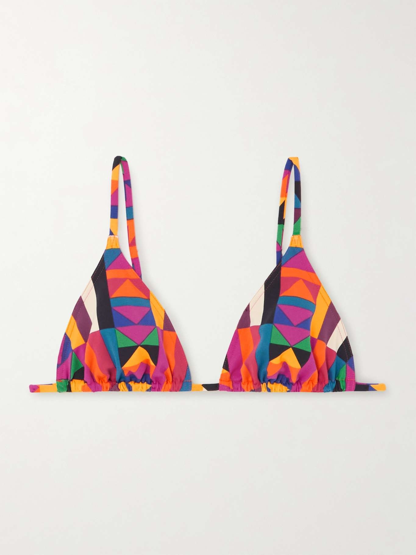 Space printed triangle bikini top - 1