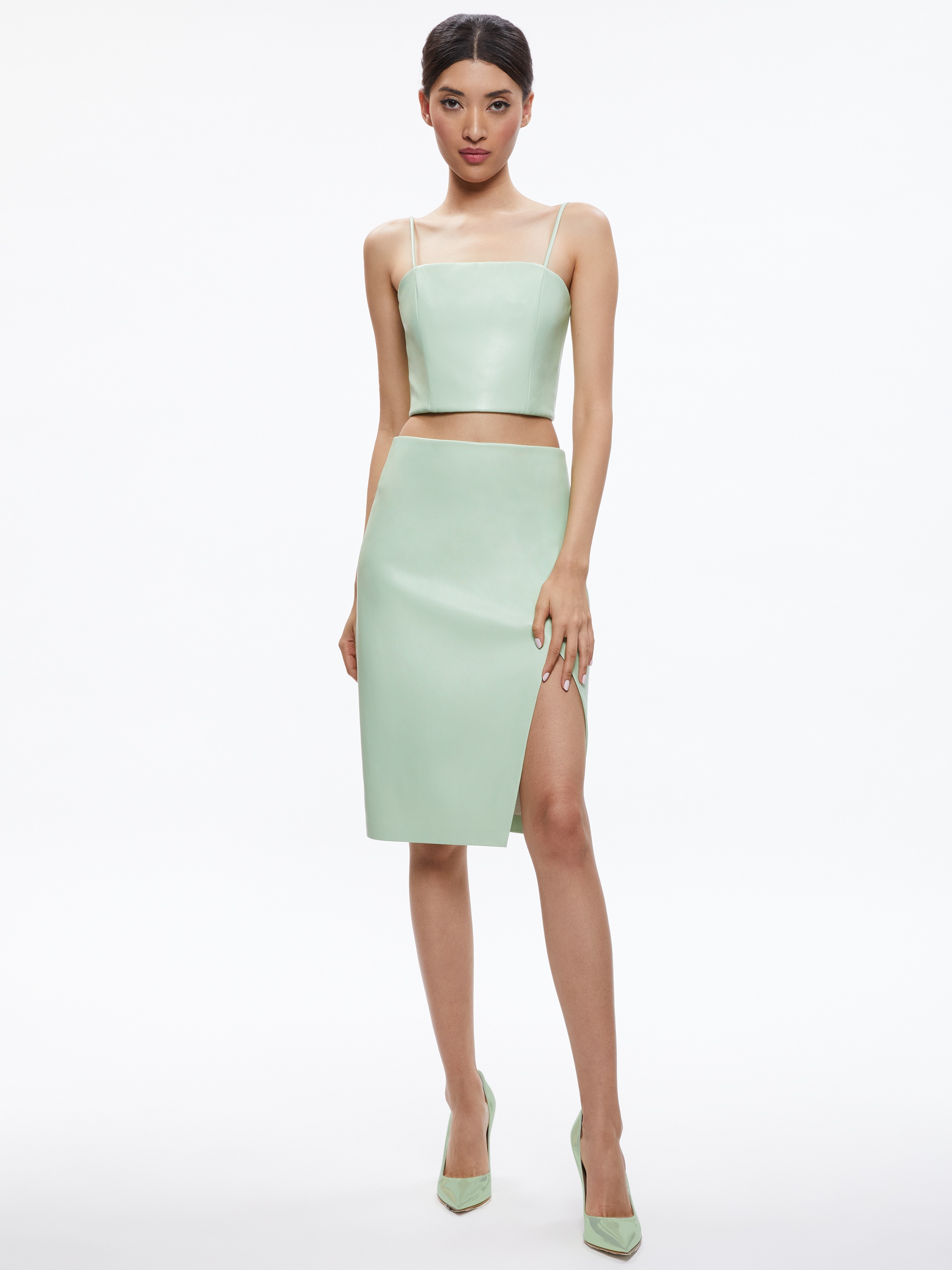 SIOBHAN FRONT WRAP MIDI SKIRT - 4