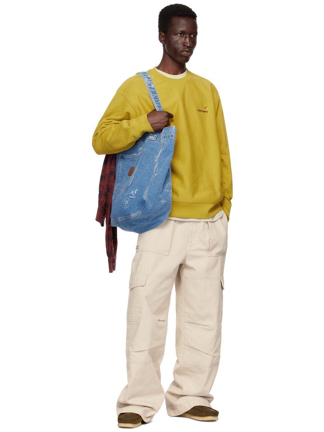 Khaki American Script Sweatshirt - 4