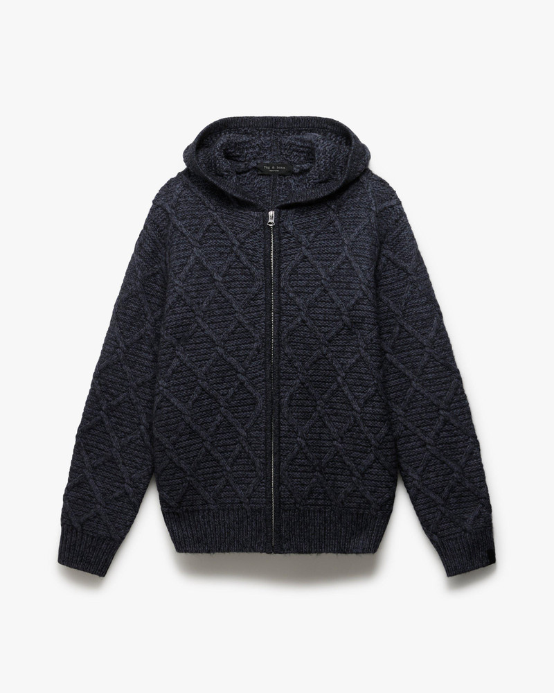 Cable-Knit Full-Zip Hoodie 1