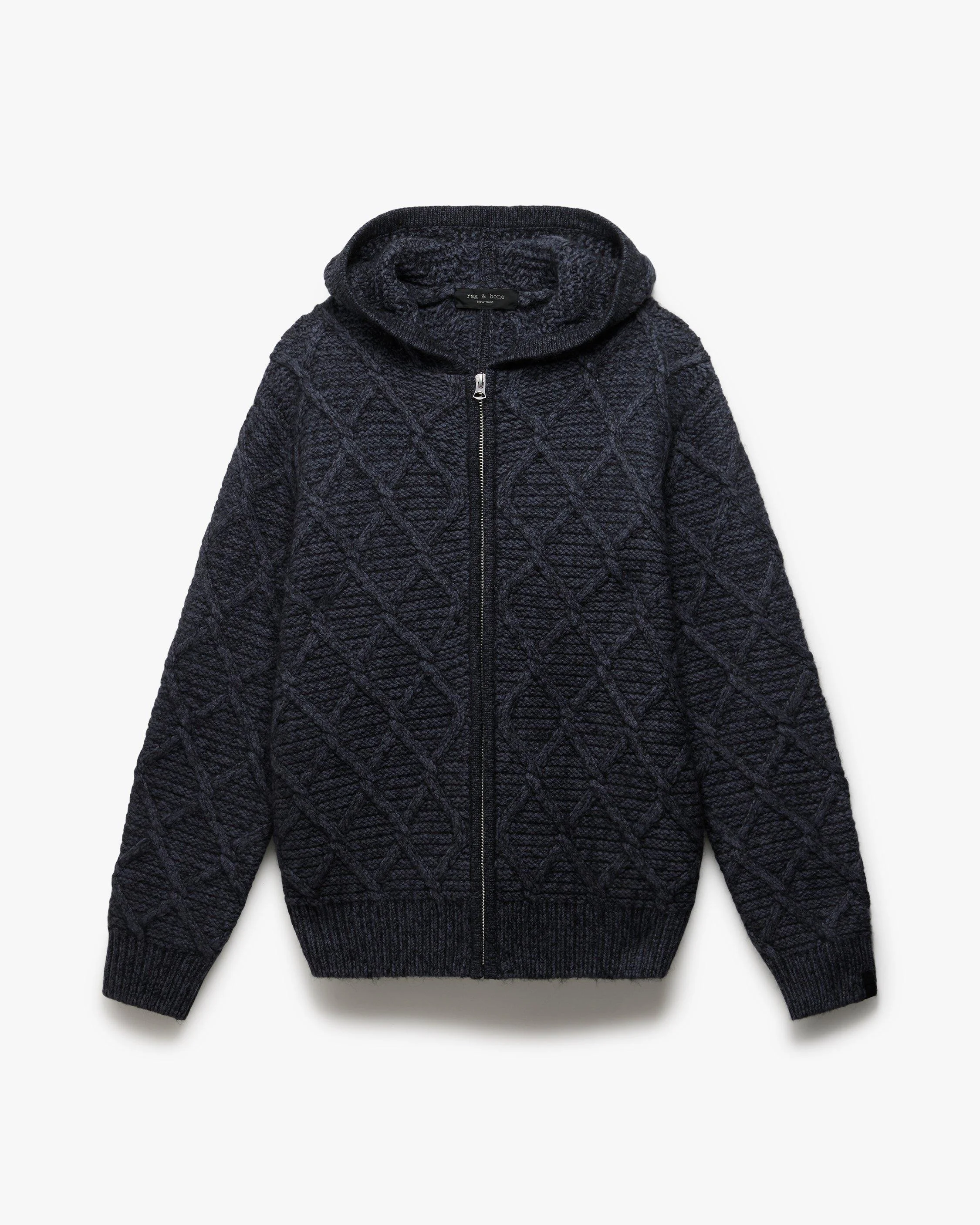 Cable-Knit Full-Zip Hoodie - 1