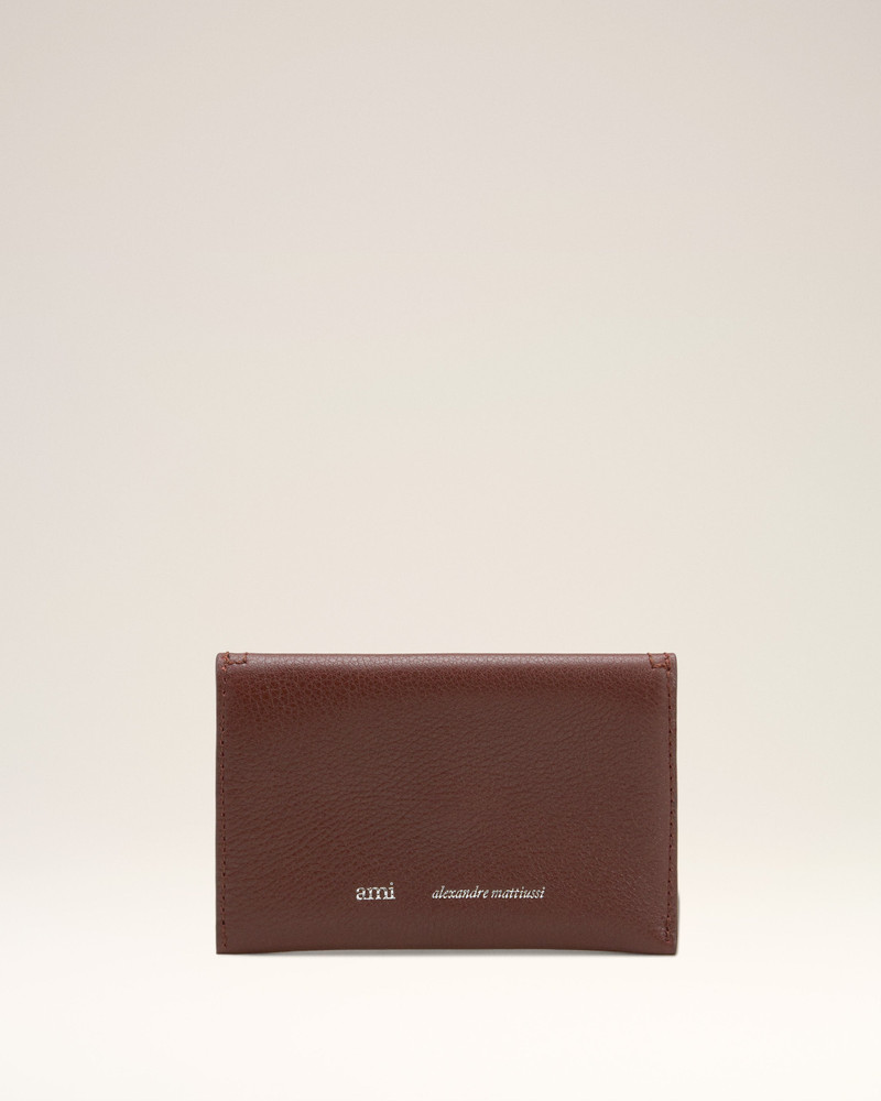 AMI Paris BURGUNDY SMOOTH LEATHER ETIENNE ENVELOPE CARD HOLDER outlook