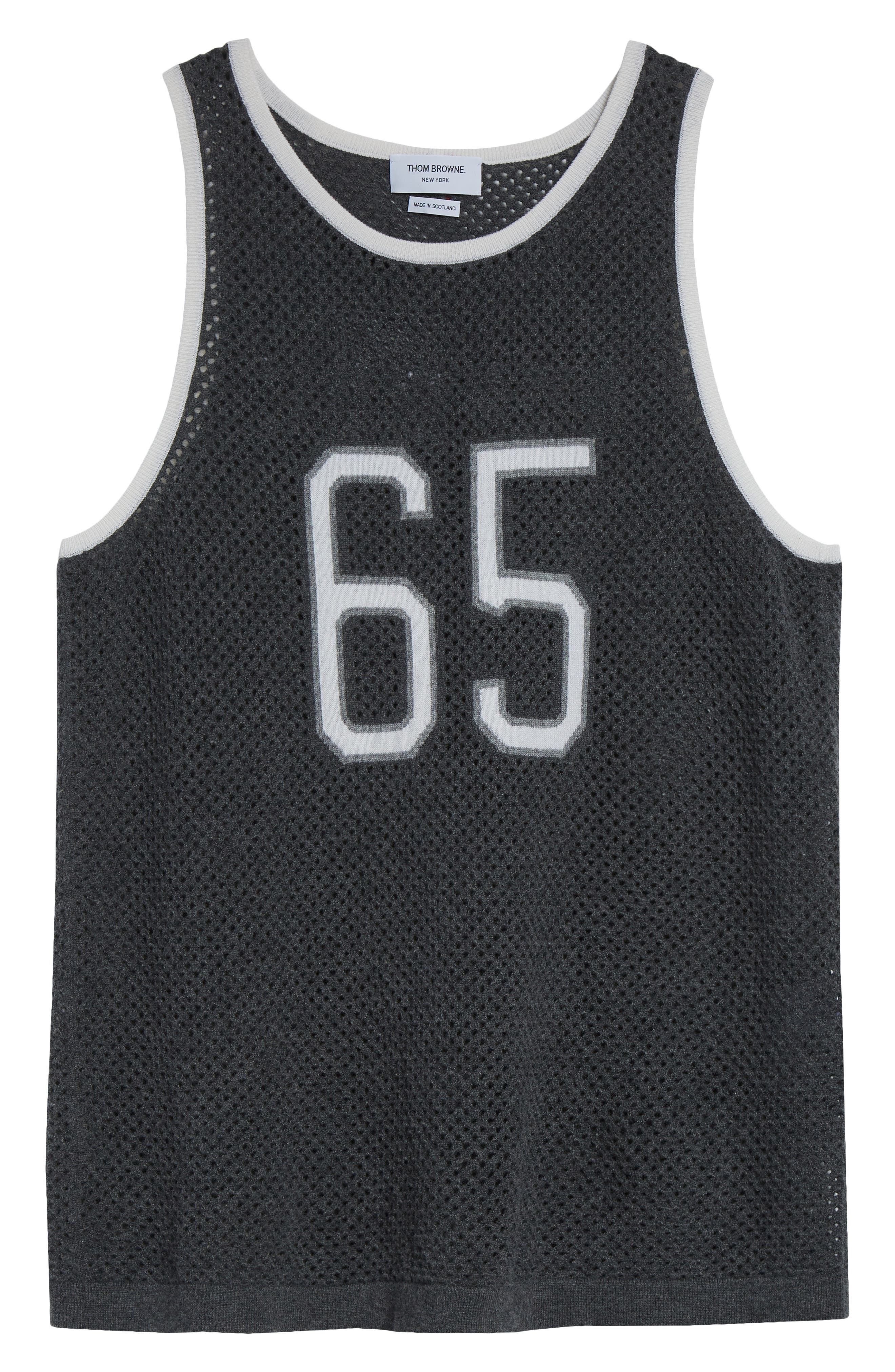 Thom Browne Athletic Mesh Basketball Jersey Sweater Vest in Medium Grey at Nordstrom - 6