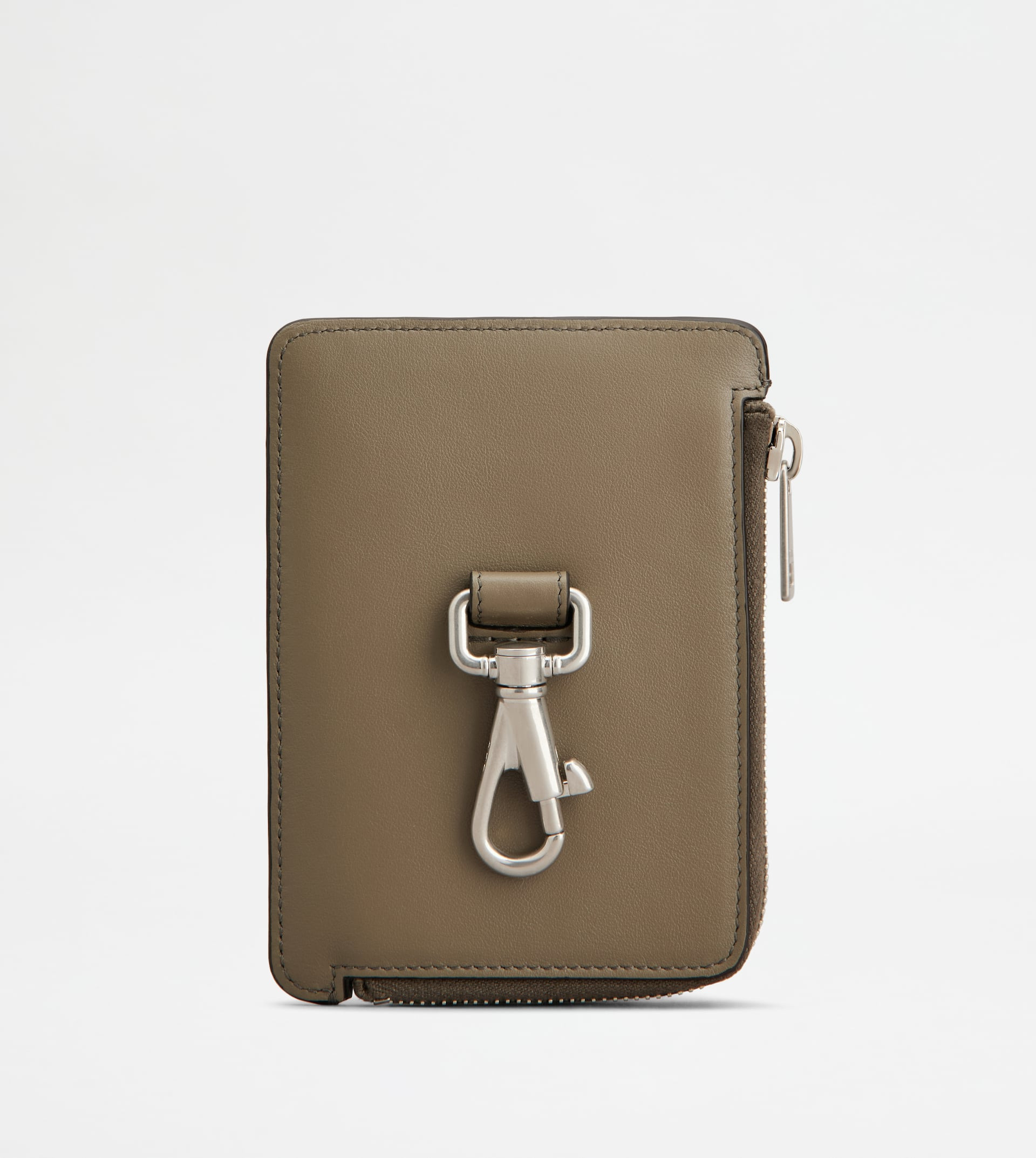 POUCH IN LEATHER SMALL - GREY - 2