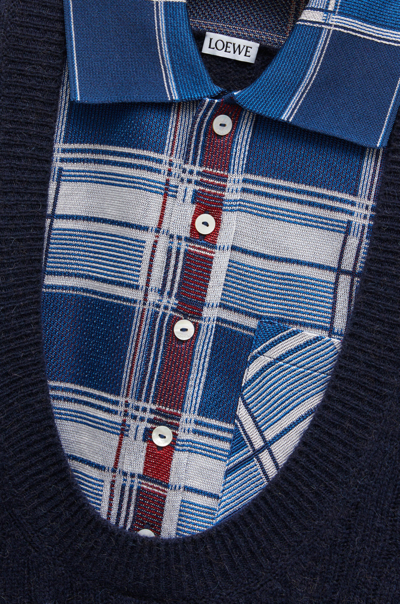 Trompe l'oeil sweater in camel and silk 3