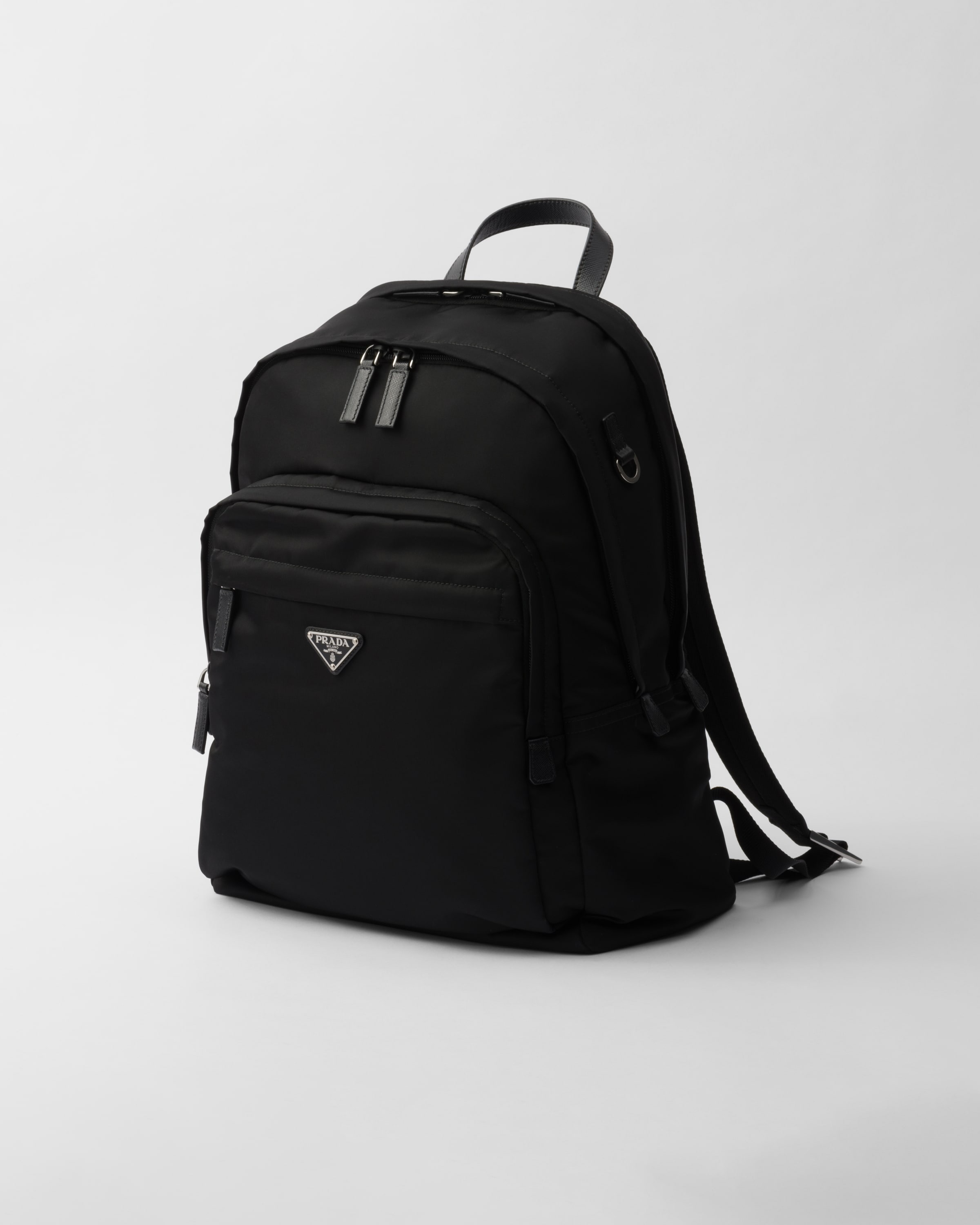 Re-Nylon and Saffiano leather backpack - 3