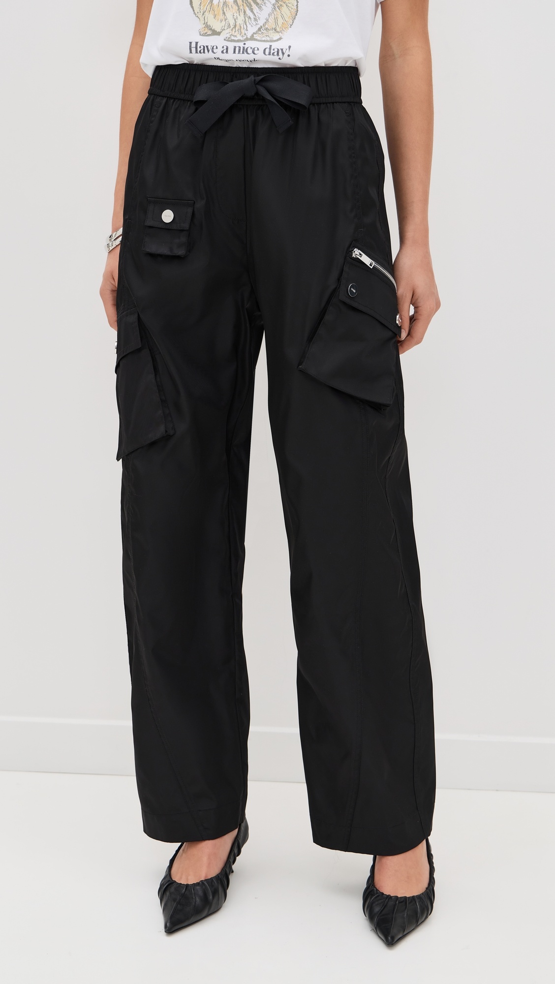 Duchesse Nylon Oversized Elasticated Pants - 1