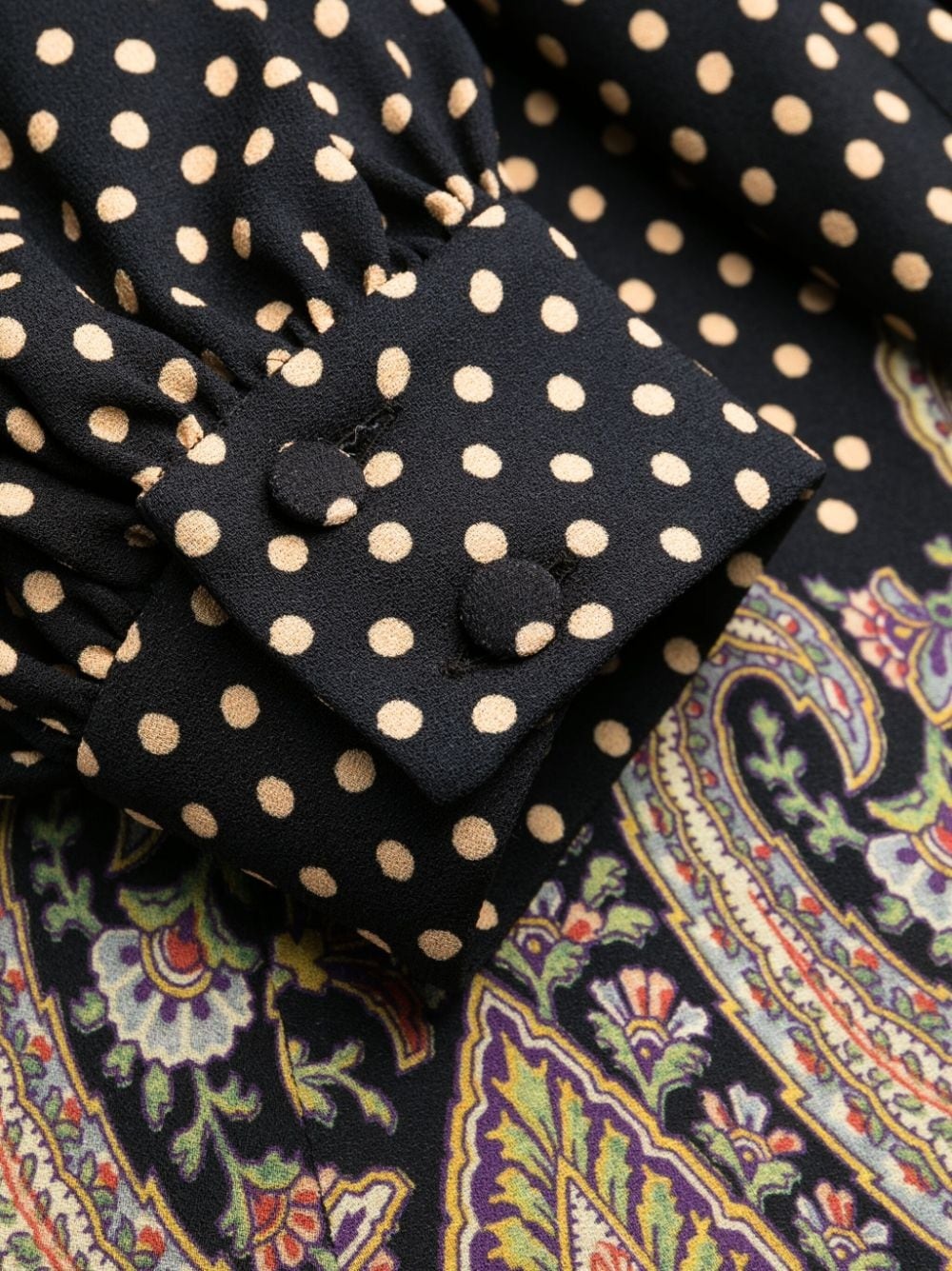 lace-trim polka-dot flared dress - 6
