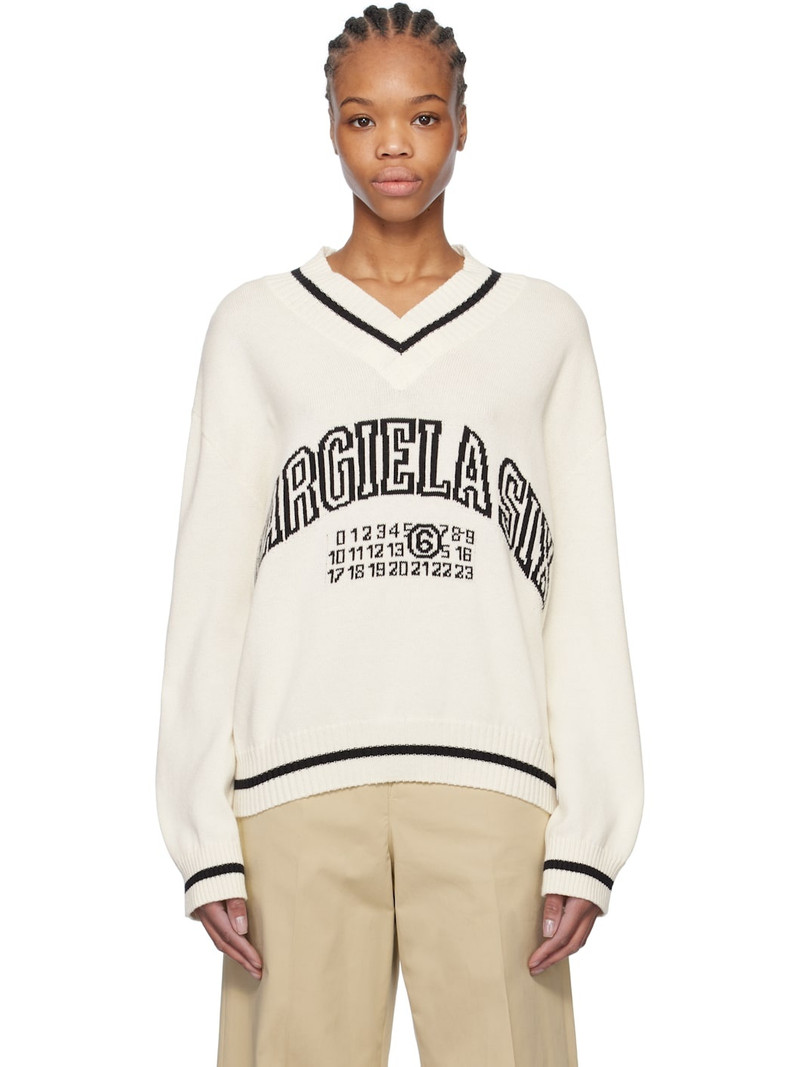 Off-White & Black Varsity Jacquard Sweater 1