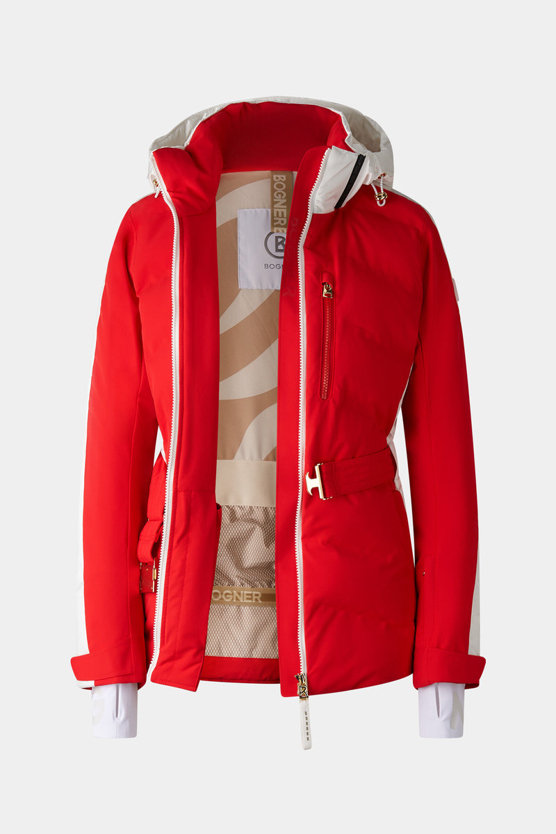 Kira quilted jacket in Red/White 11