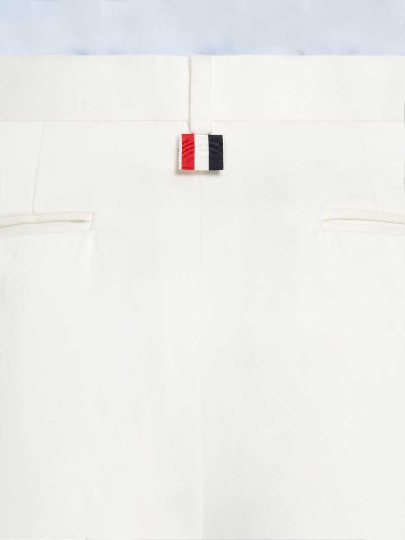 White Satin Stitch Floral Applique Knee Patch Unconstructed Belt Loop Trouser 6