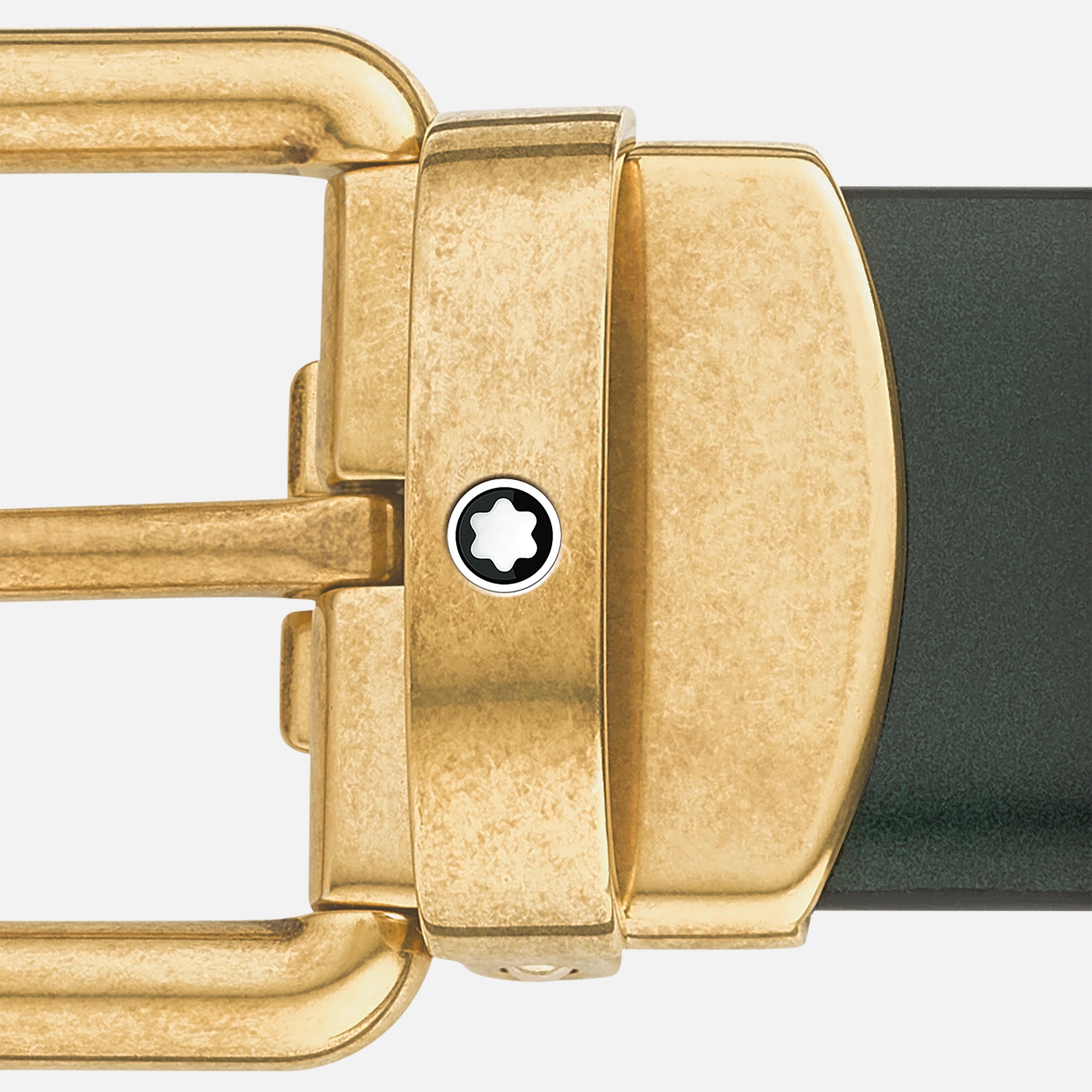 Brushed green 30 mm leather belt - 3