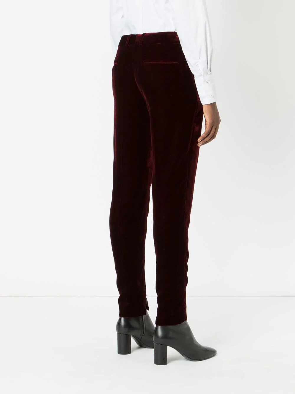 velvet tailored trousers - 4