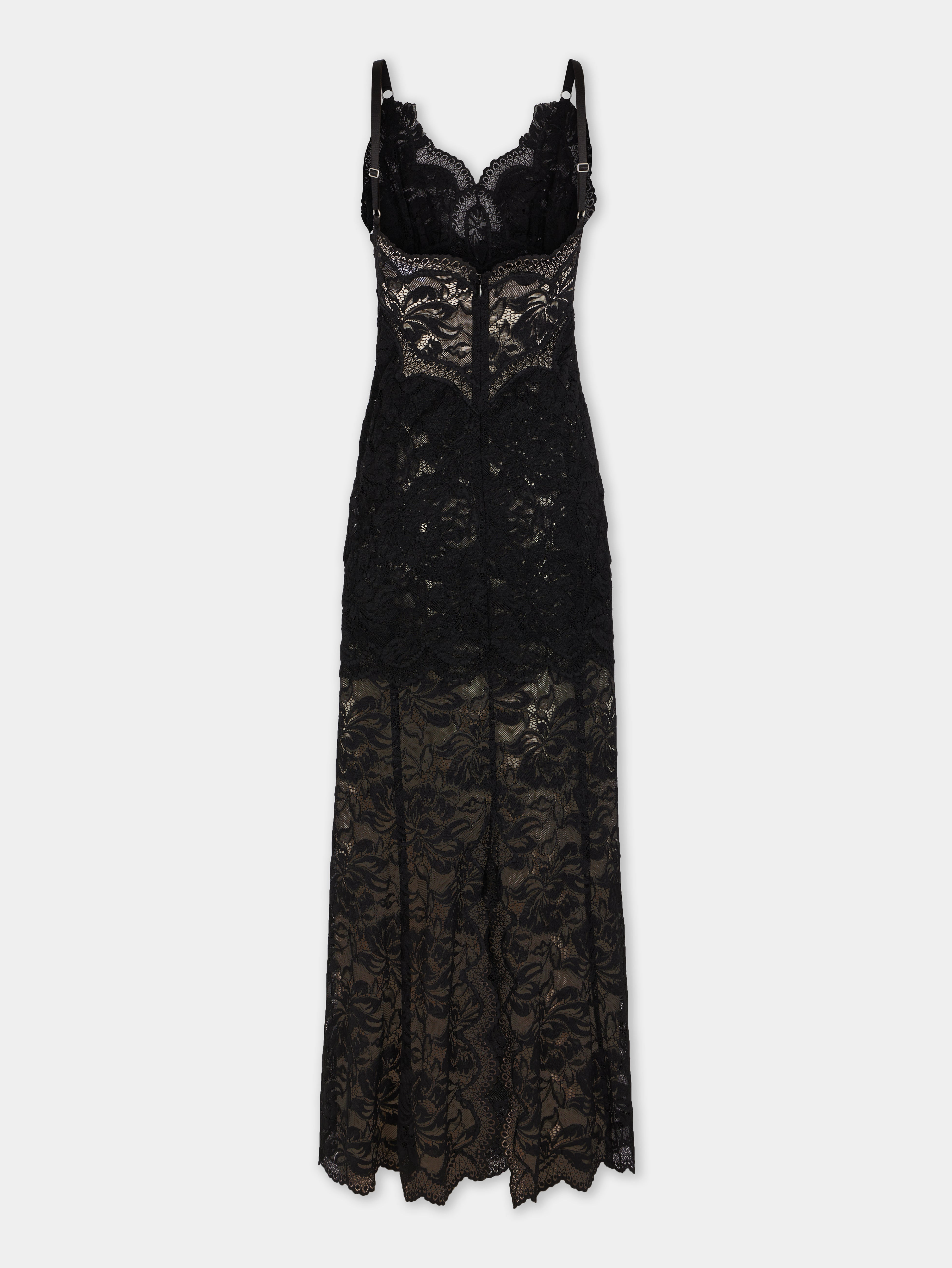 BLACK LONG DRESS IN LACE - 8