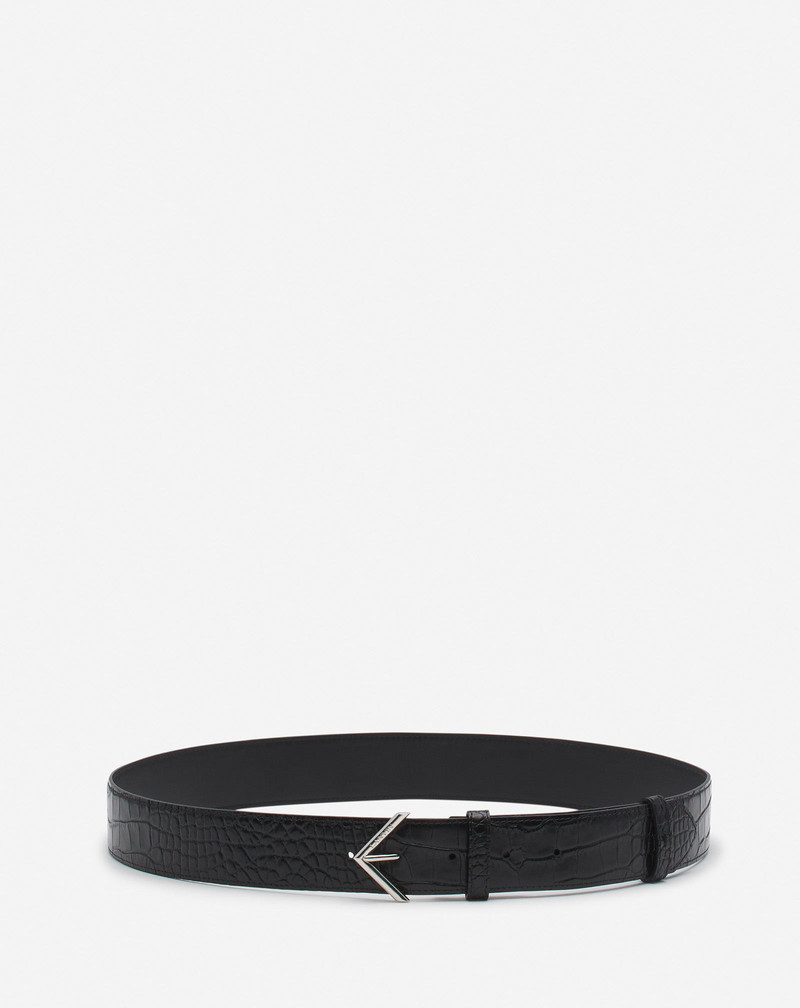 LANVIN SIGNATURE BELT IN CROCODILE-EFFECT LEATHER 1