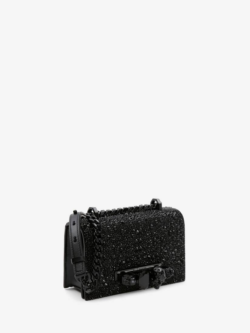 Women's Mini Jewelled Satchel in Black - 2