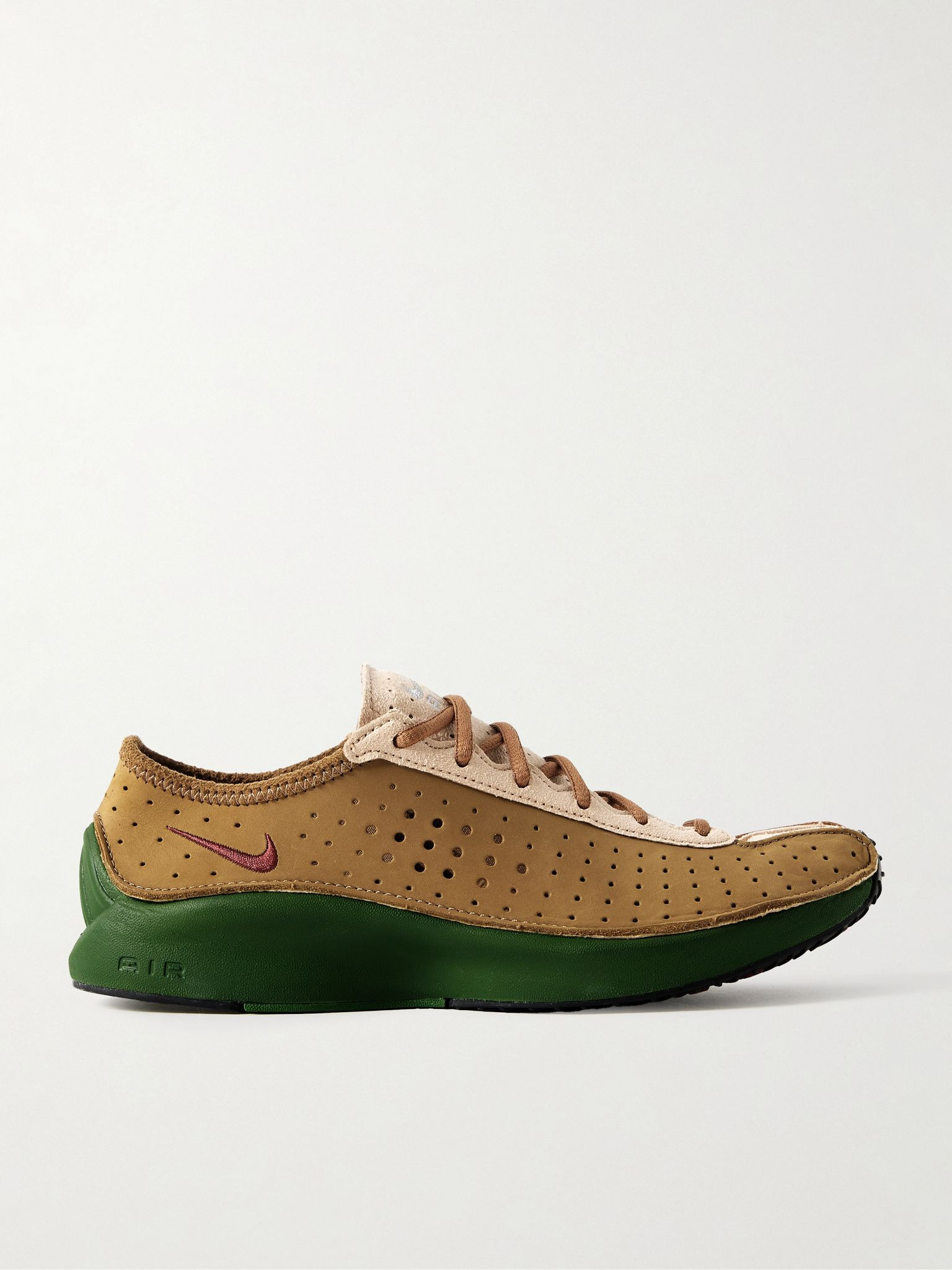 Air Superfly perforated nubuck and suede sneakers Brown - 1