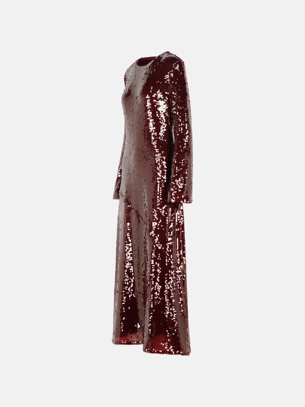 'KAISA' BURGUNDY POLYESTER DRESS - 2