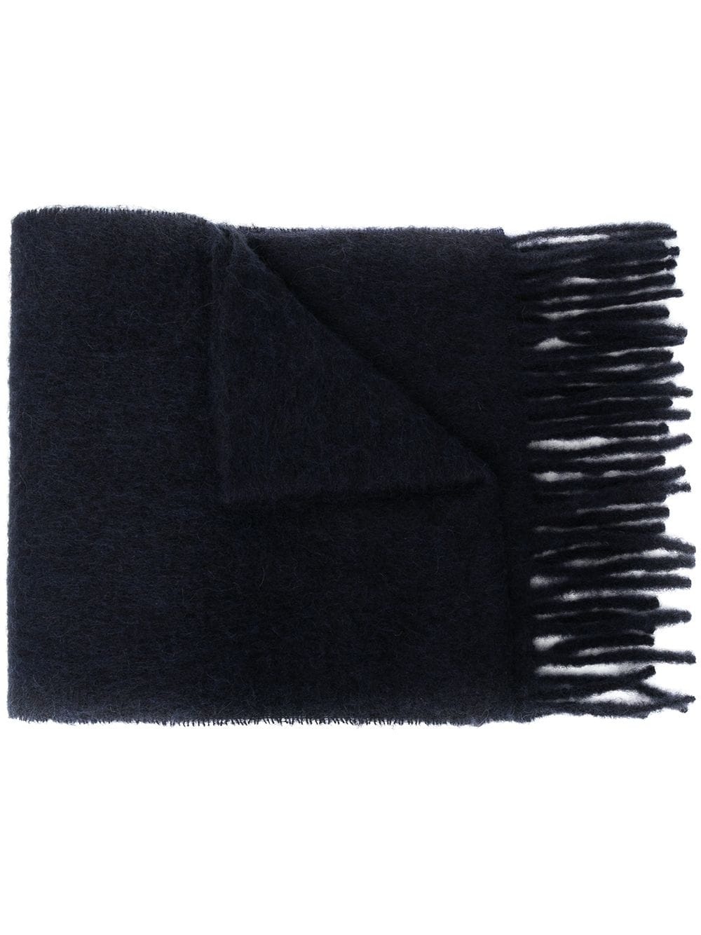 logo-patch fringe scarf - 1