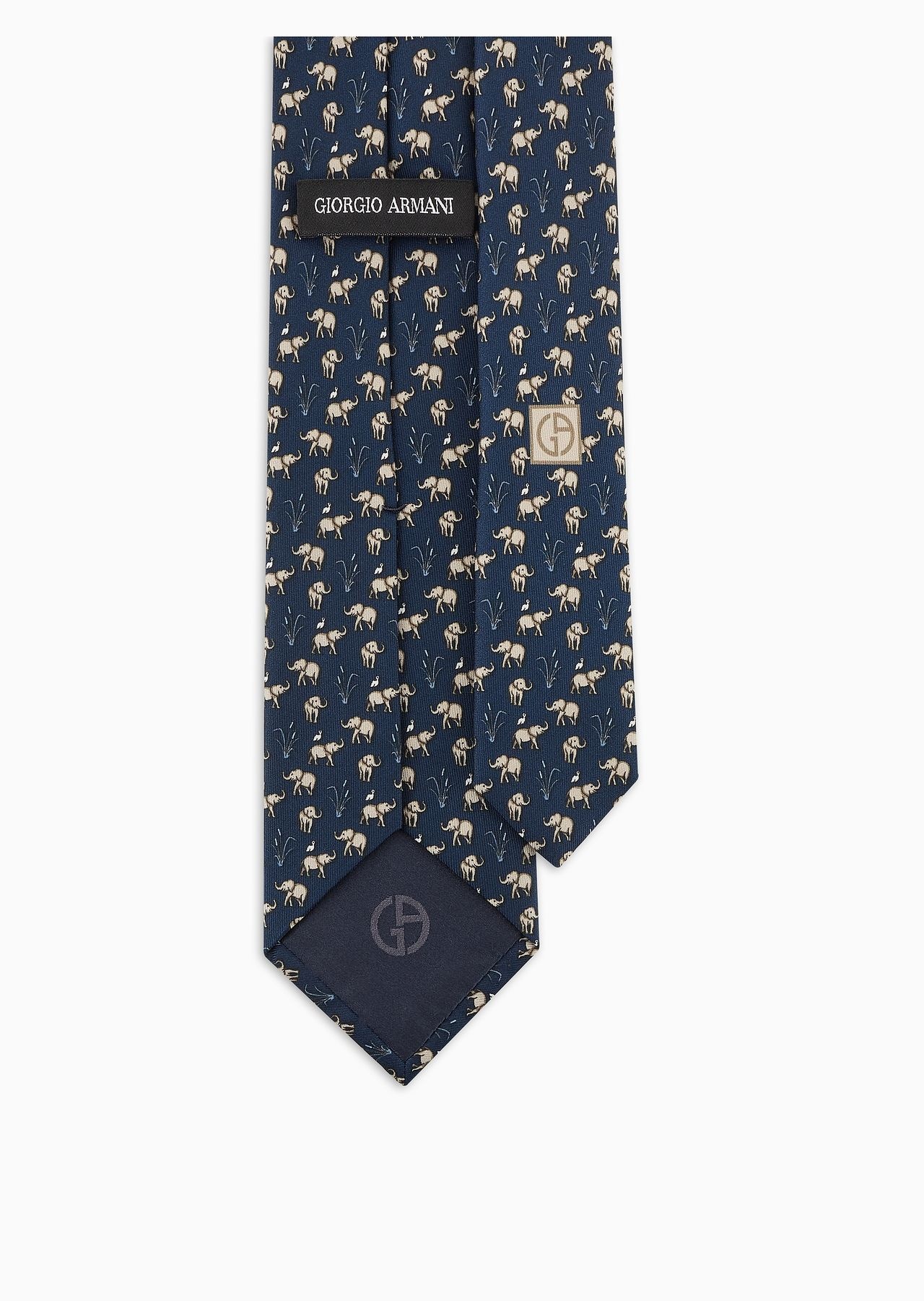ASV silk tie with elephant print - 2