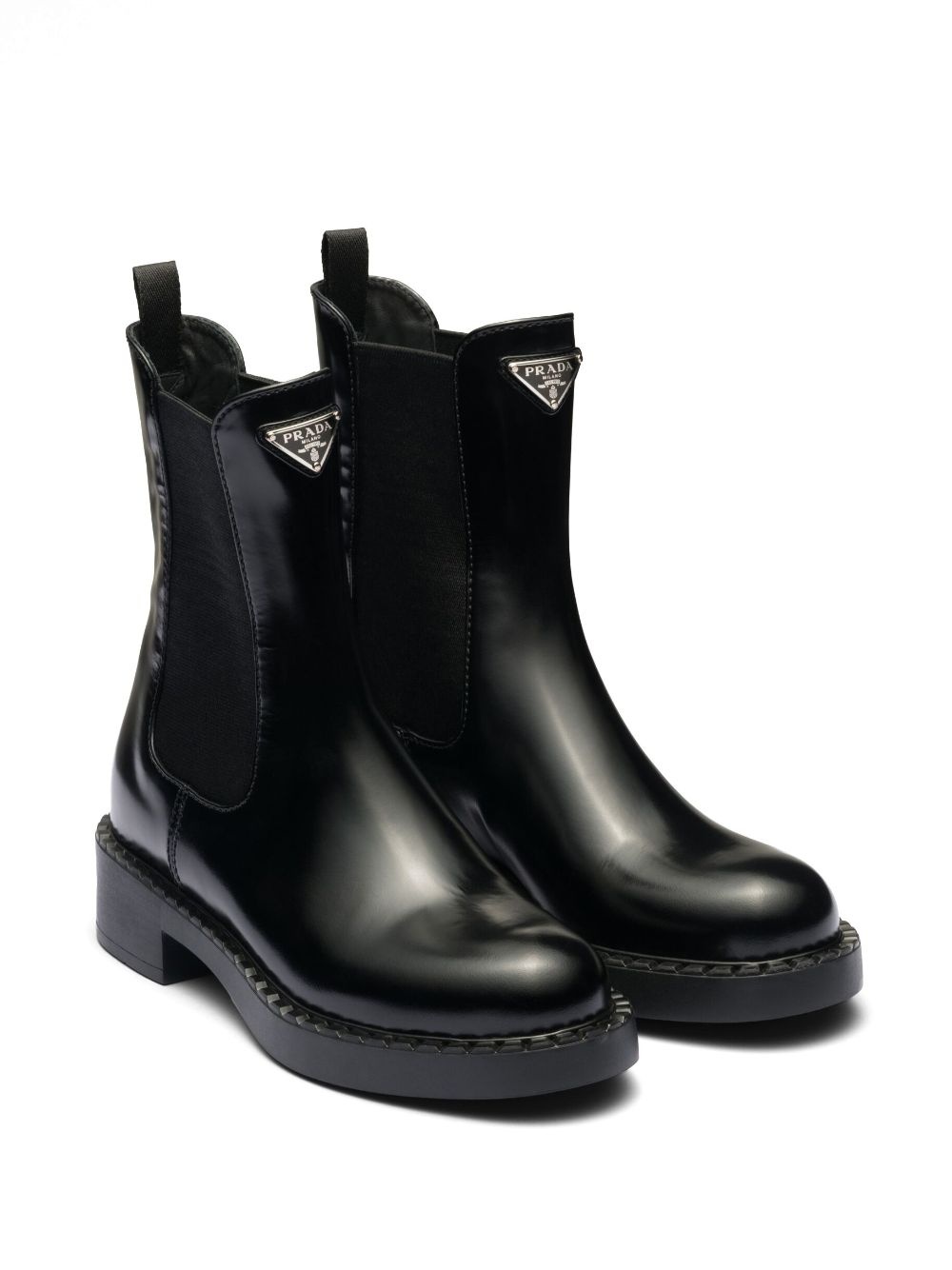 logo plaque brushed-effect ankle boots - 2