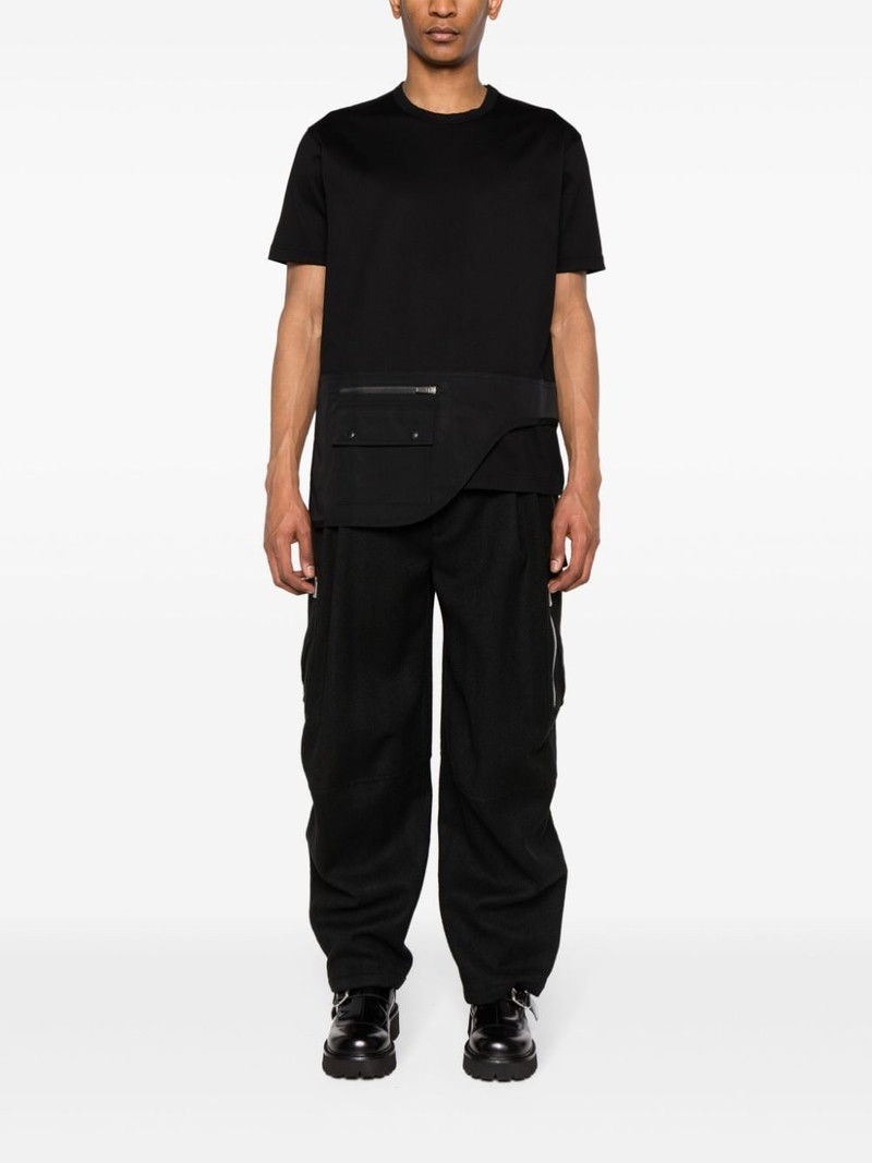 Junya Watanabe MAN draped-panel cotton T-shirt outlook