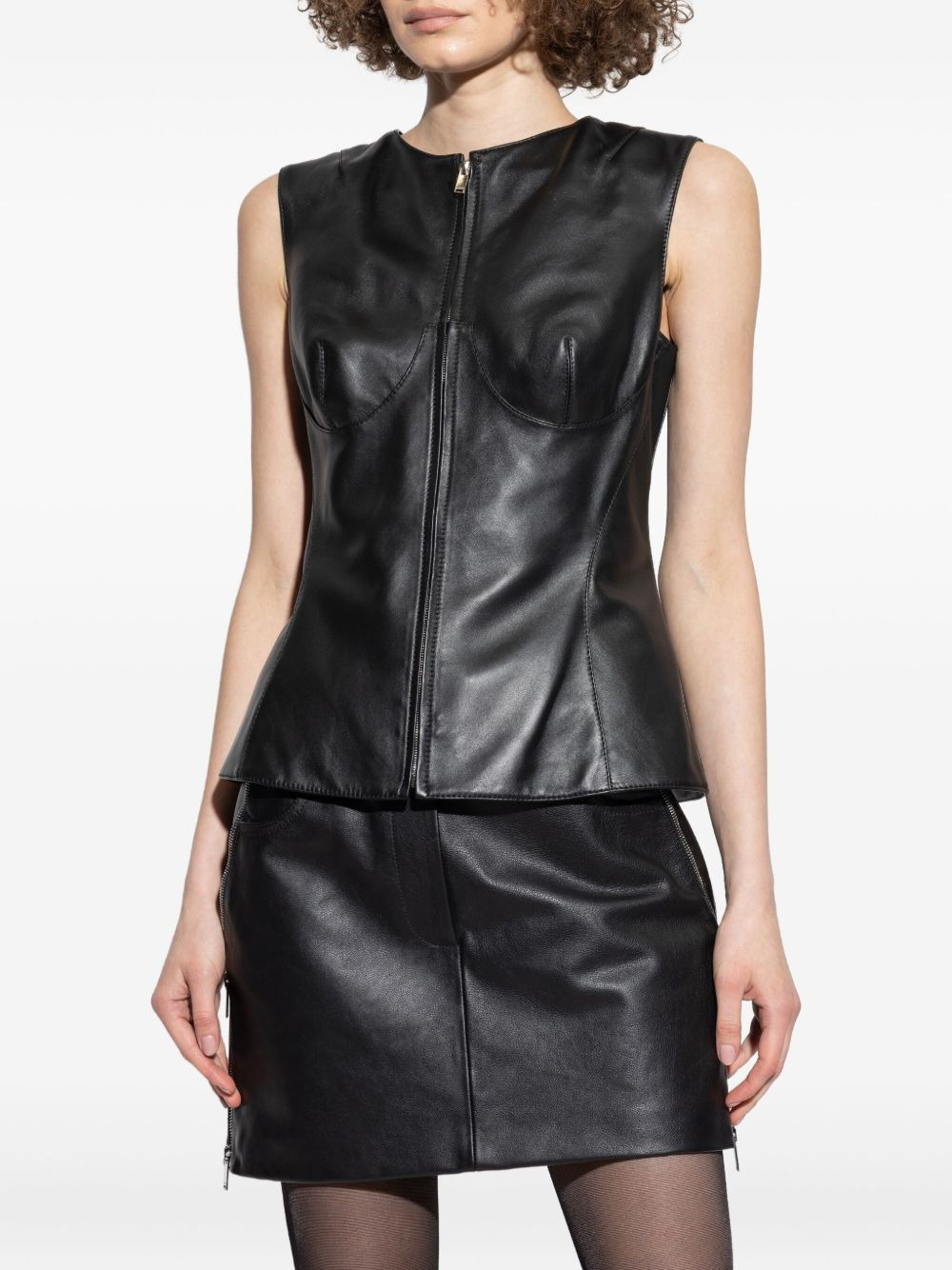 zip-front sleeveless top - 3