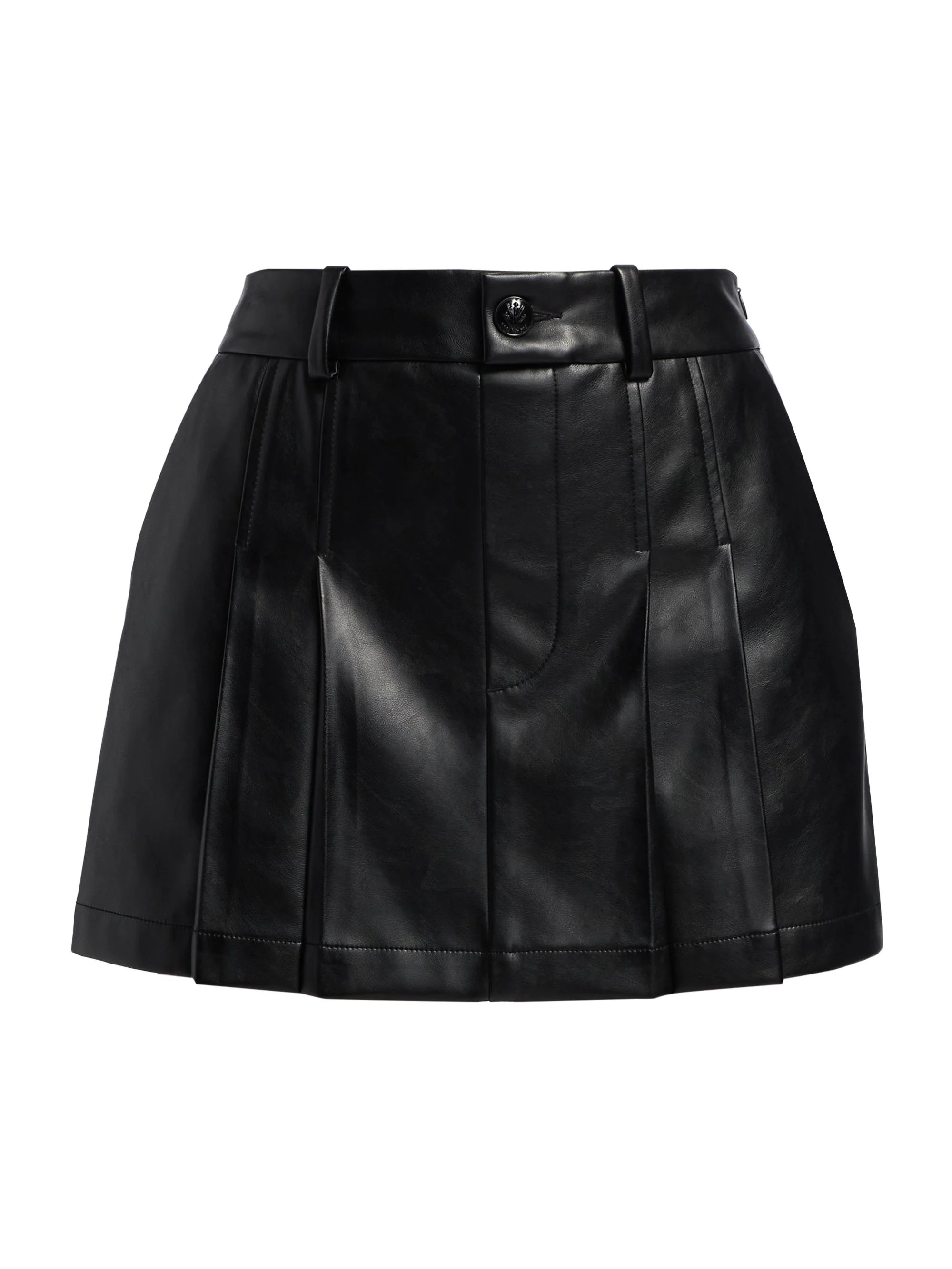 Women's Esme Faux Leather Skort - Black - 1