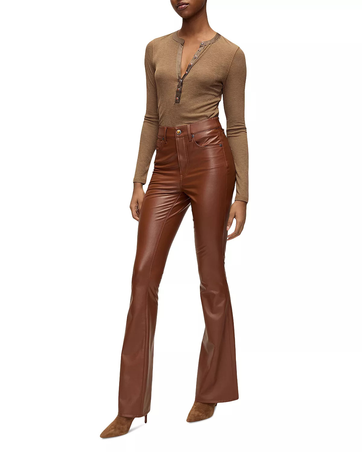 Beverly Faux Leather Flare Pants - 2