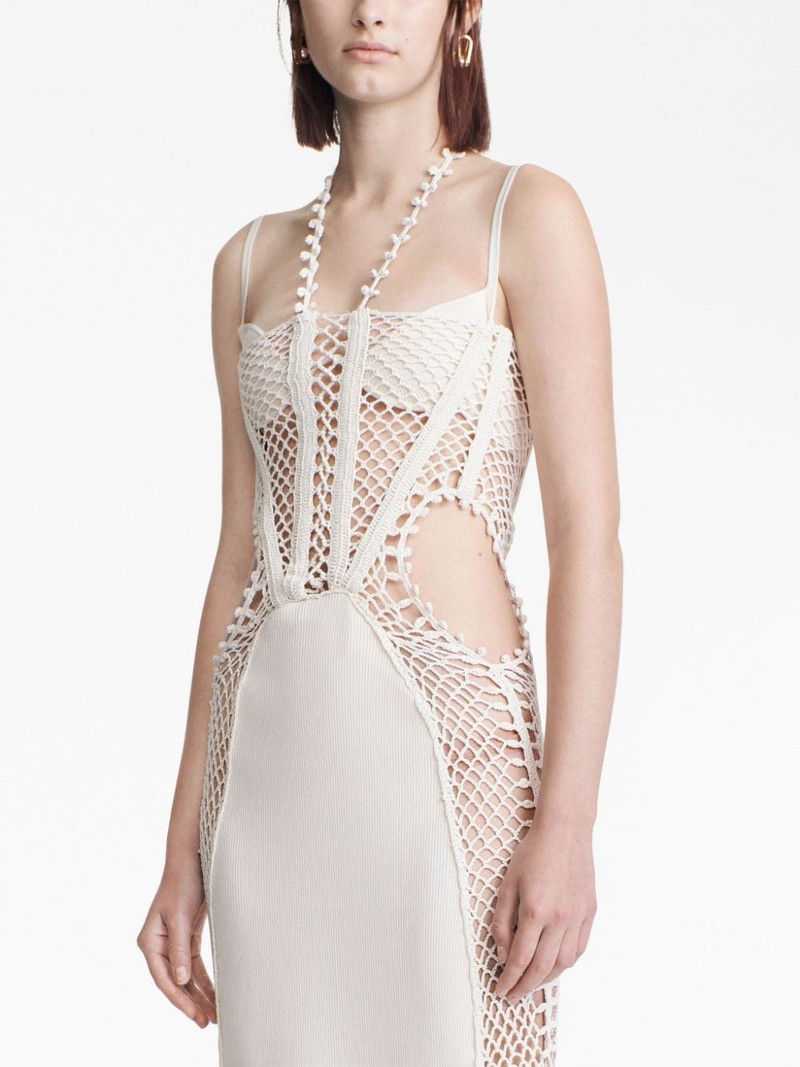 Coral crochet dress 4