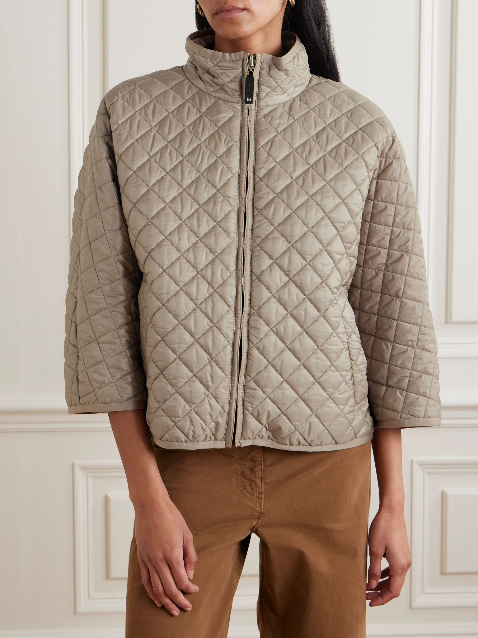 The Cube Delfina quilted shell jacket Light brown - 3