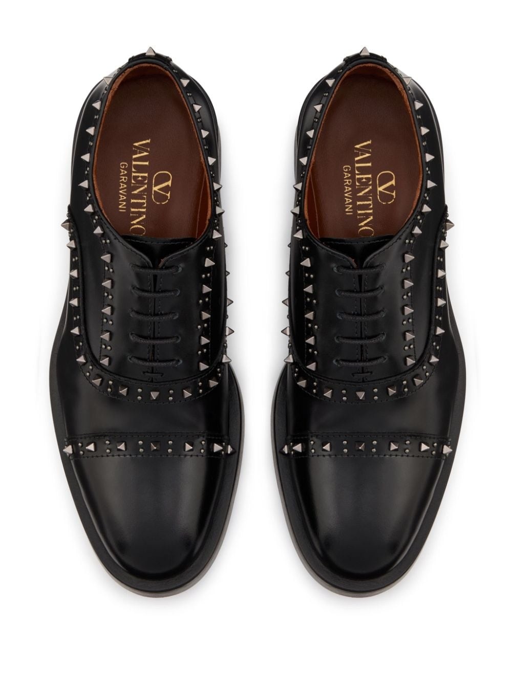 Rockstud leather brogues - 4