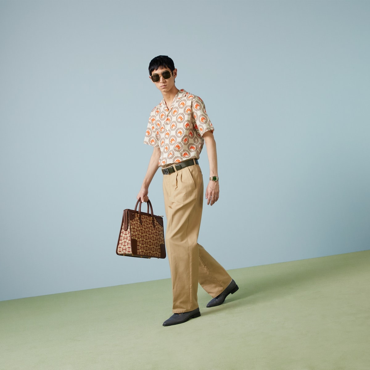 Cotton pant with Gucci embroidery - 2