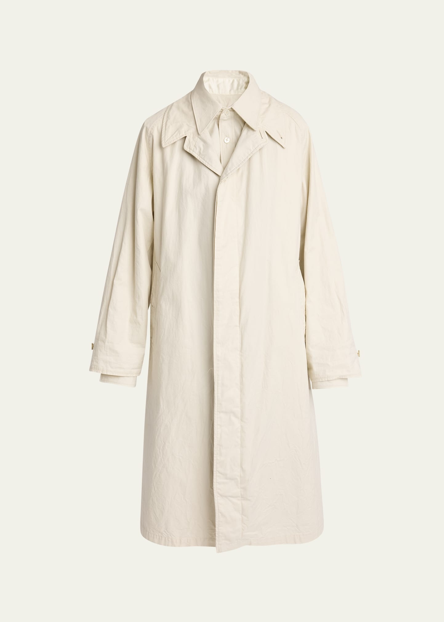 Layered Cotton Dyed Twill Trench Coat - 1