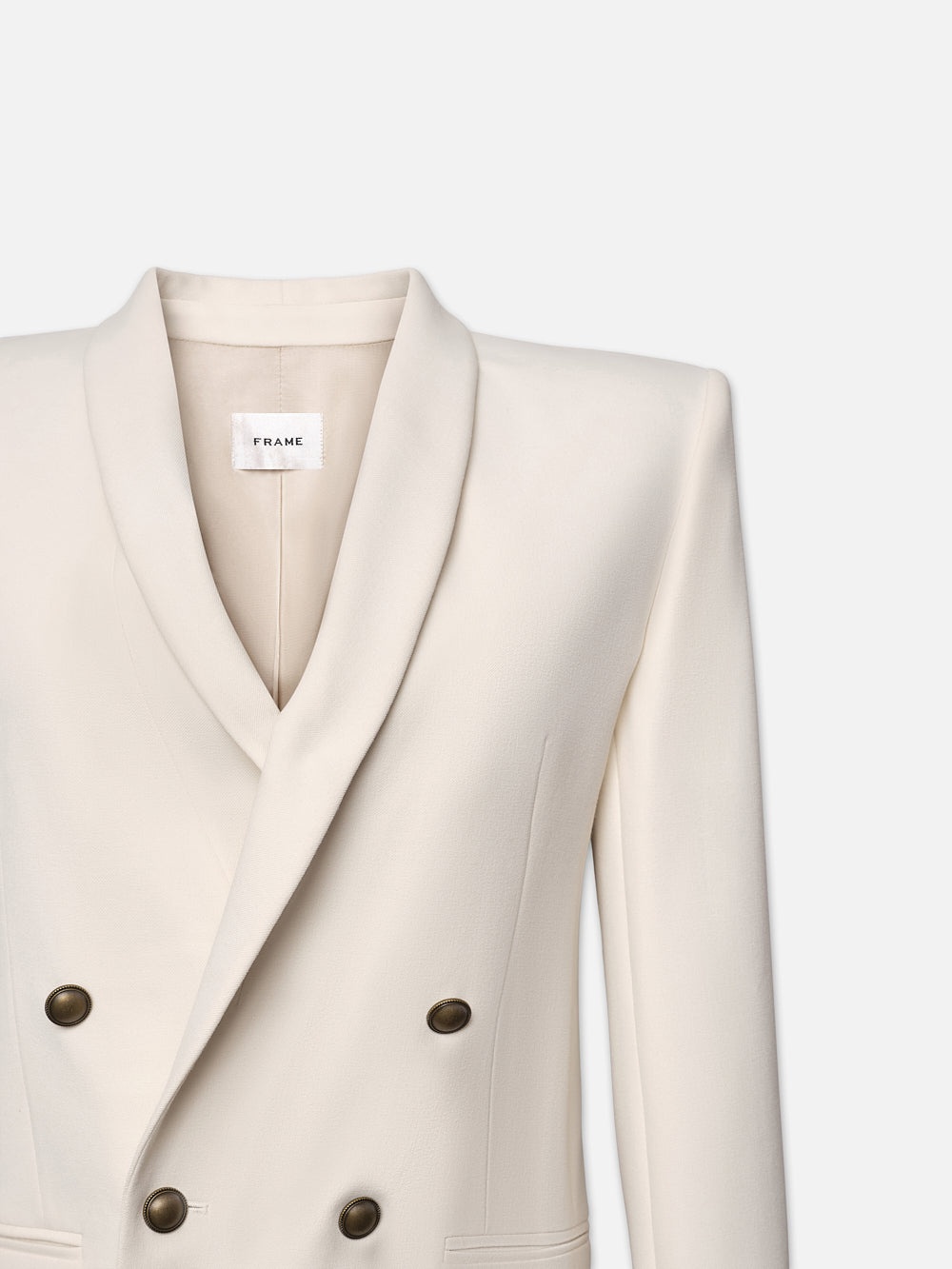 Shawl Collar Blazer in Cream - 3