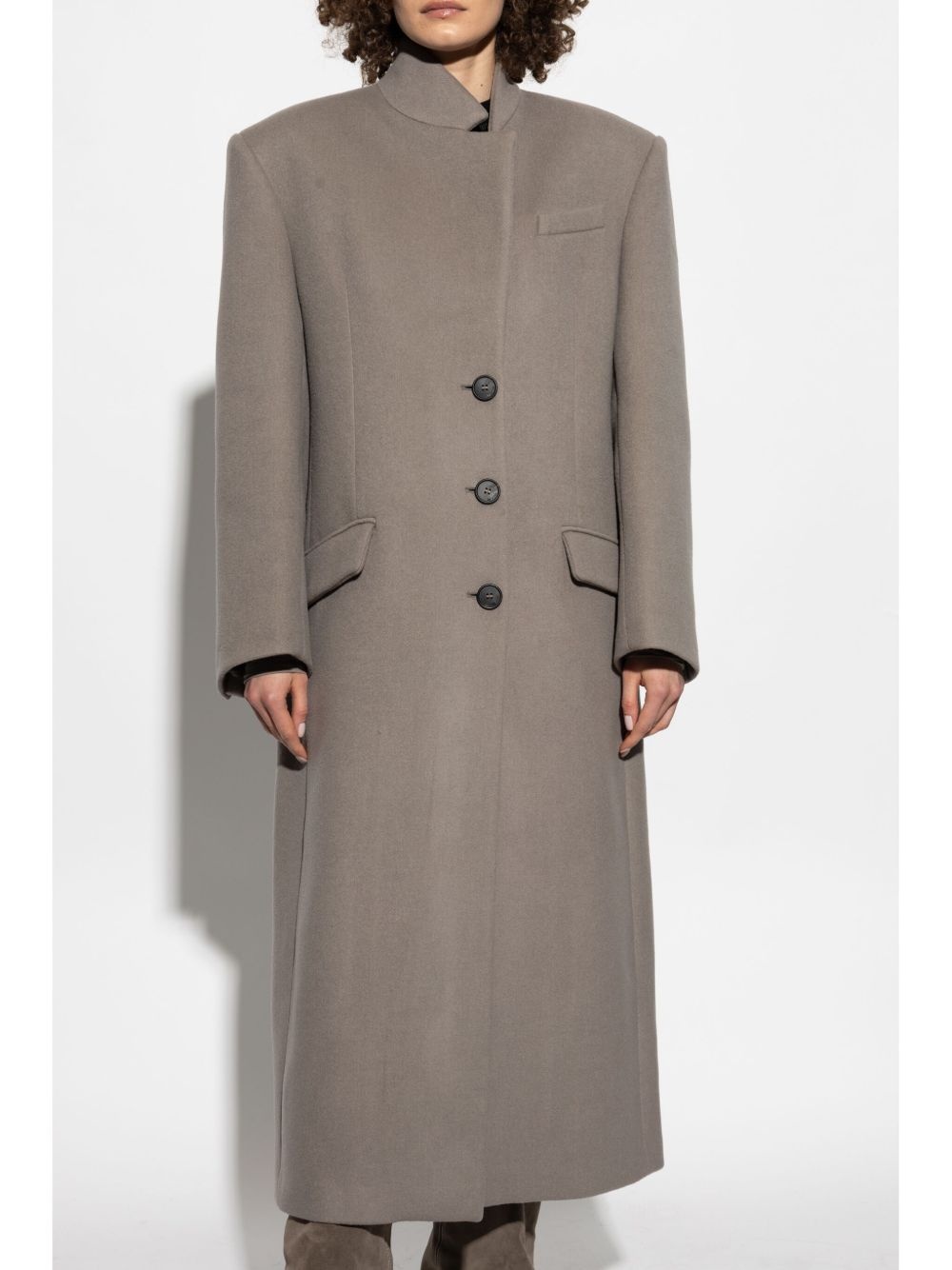 wool single-breasted coat - 3