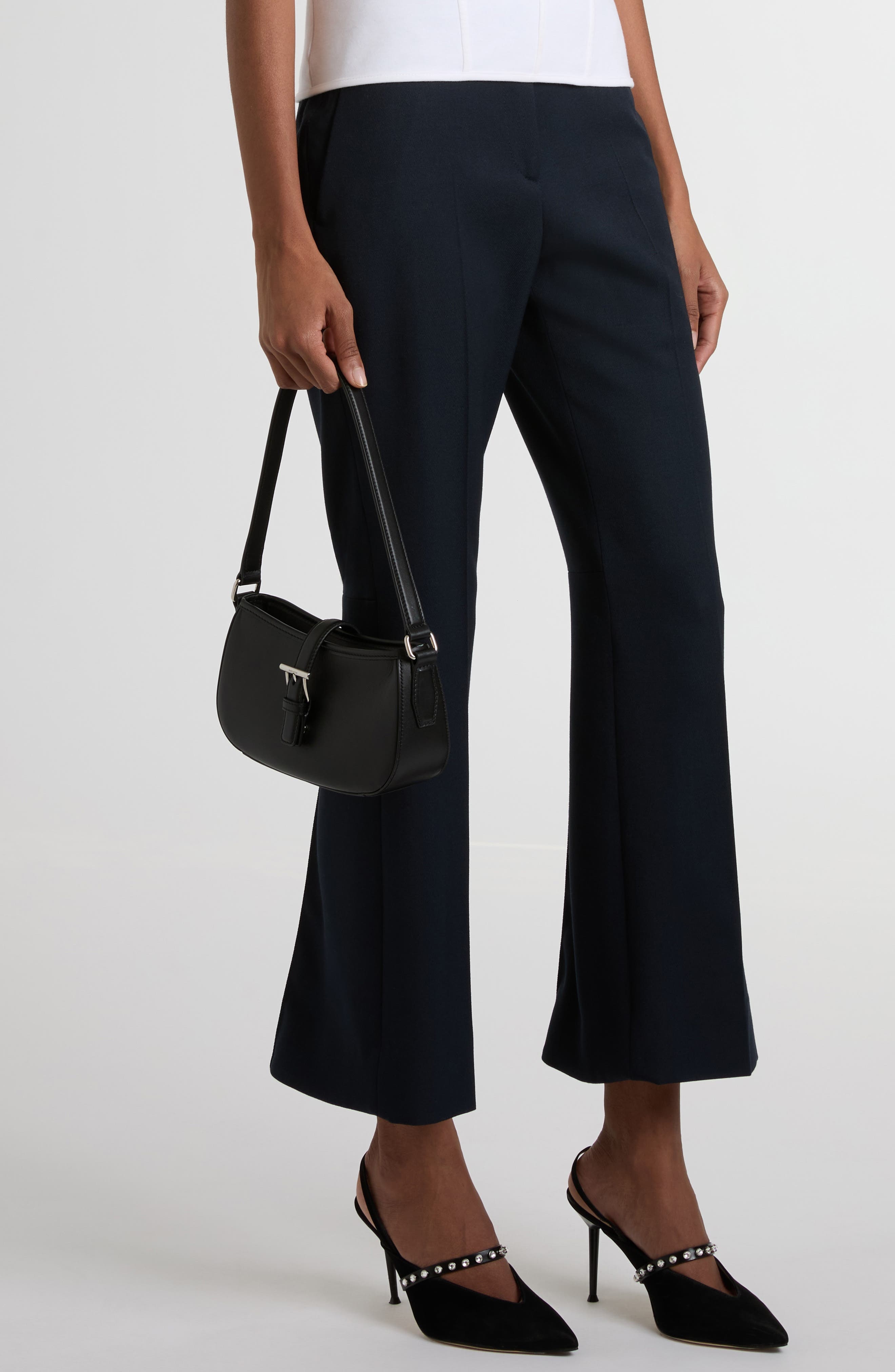 McQueen Mini T-Bar Leather Shoulder Bag in Black/Silver at Nordstrom - 7
