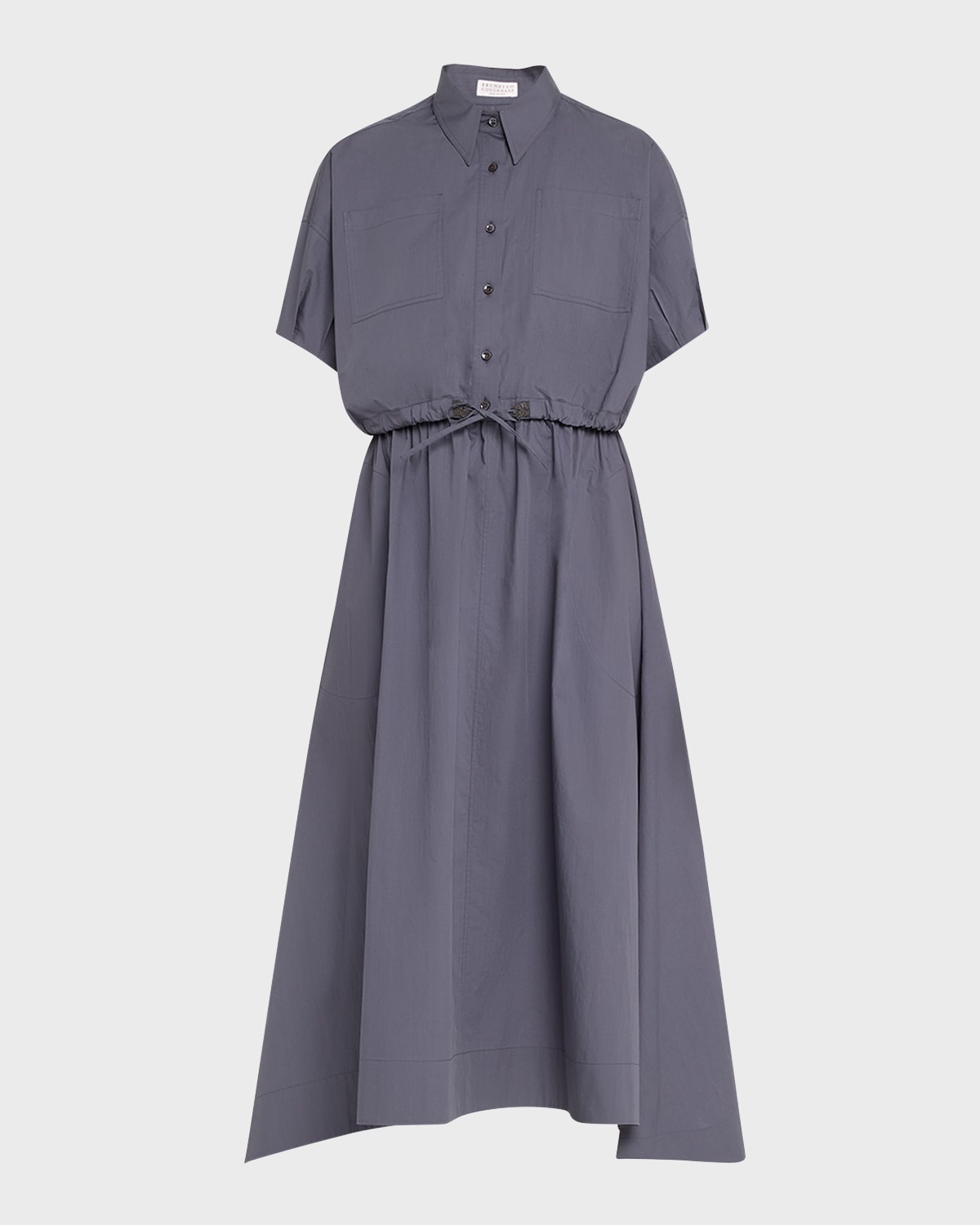 Light-Weight Shirtdress with Fitted Waist and Monili Loop Detail - 1