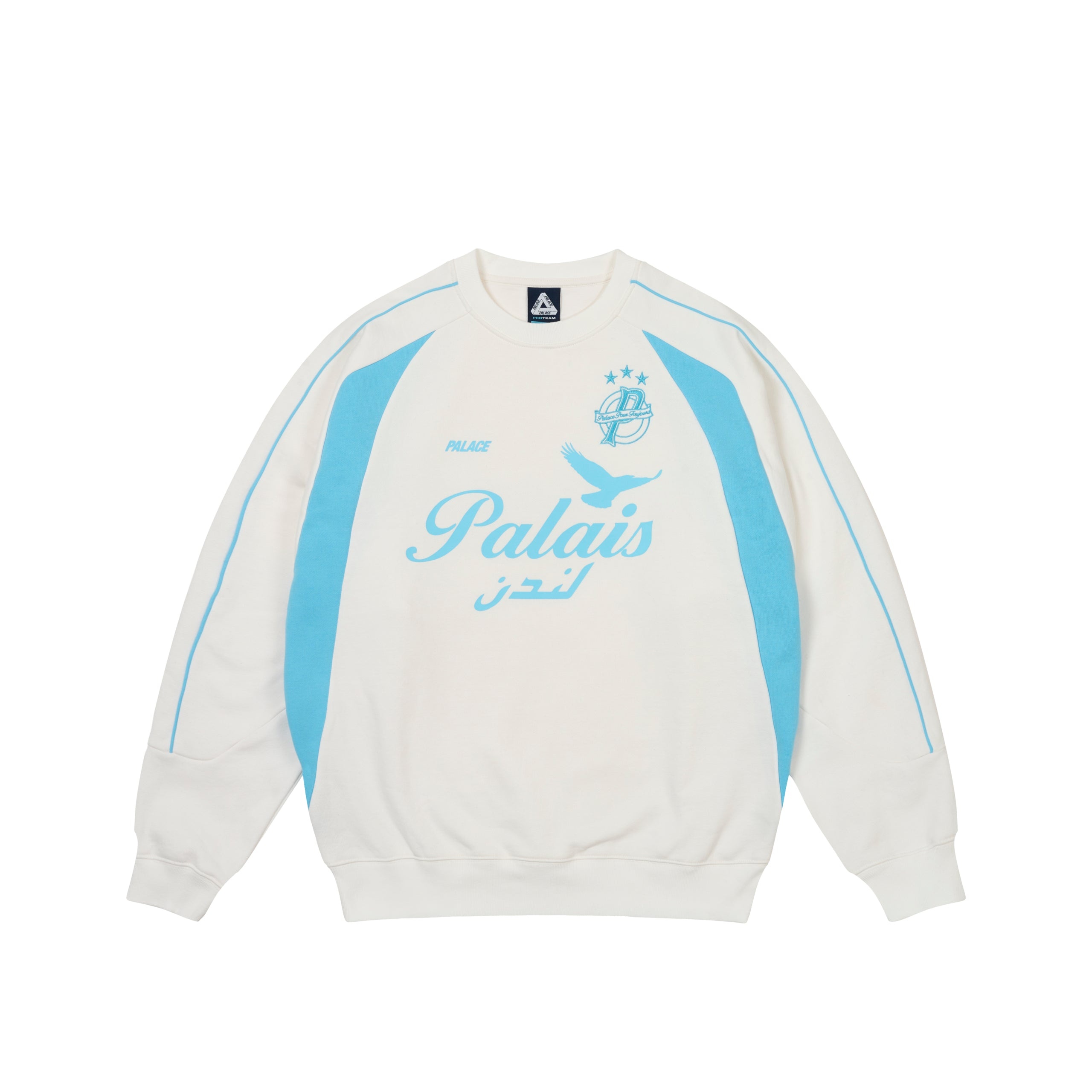 PALACE PALAIS PRO-TEAM CREW WHITE | REVERSIBLE