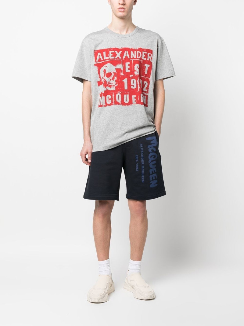 Alexander McQueen Graffiti-print Bermuda shorts outlook