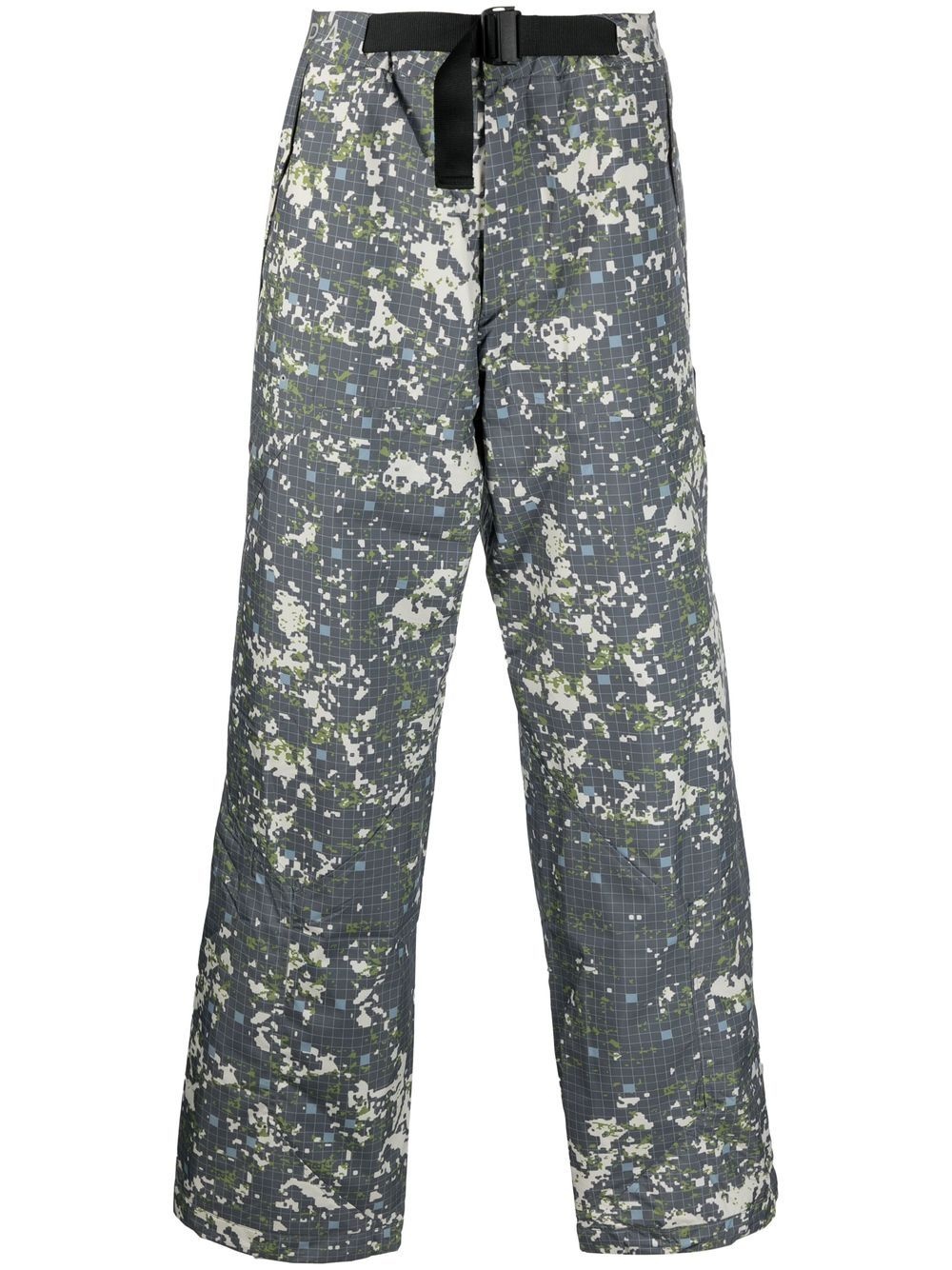 abstract-print straight-leg trousers - 1