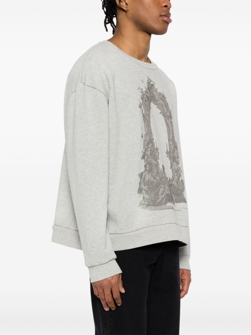 graphic print sweater - 3