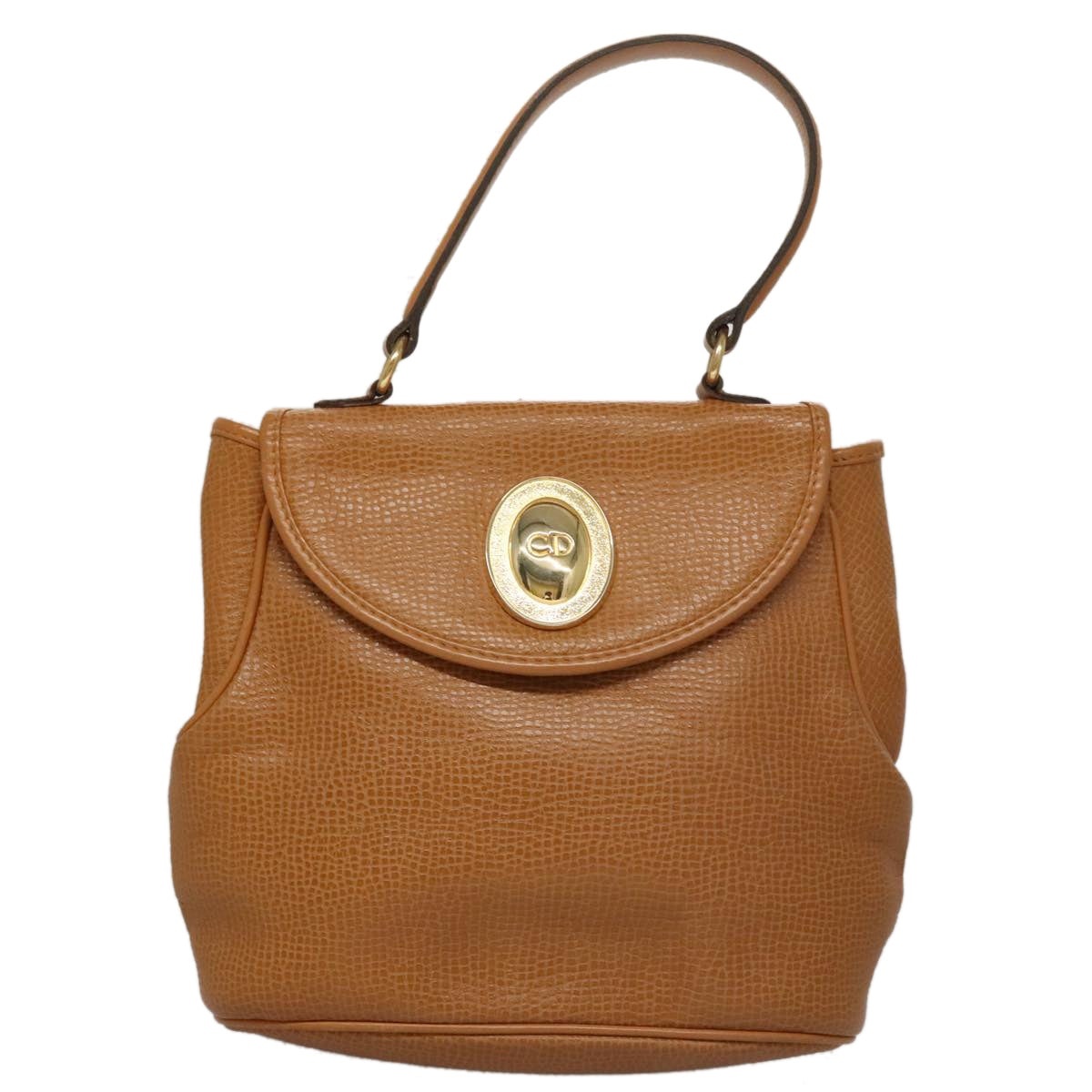 DIOR Hand Bag Leather Brown Gold - 2