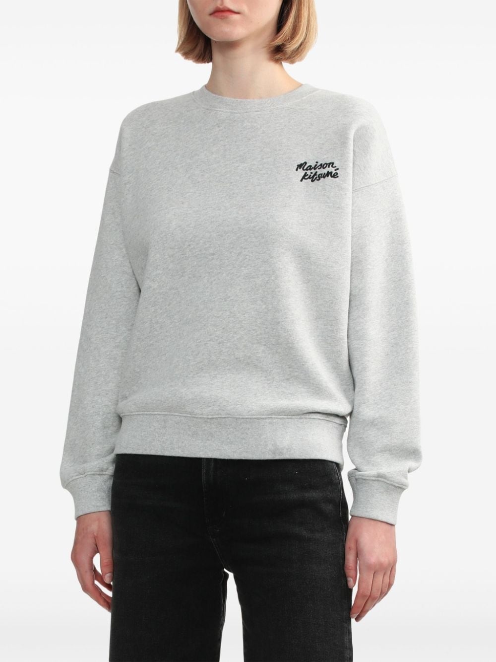 logo-embroidered cotton sweatshirt - 3