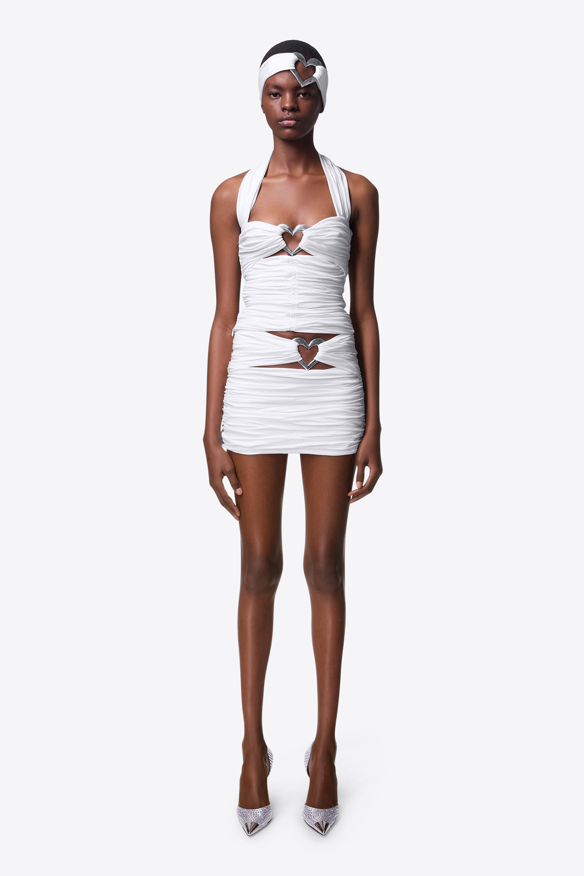 HEART RUCHED HALTER TOP - 4